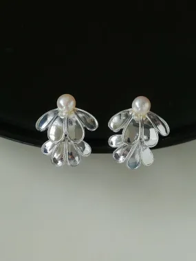 Ethnic Style Double Soma Flowers Pearl Earrings