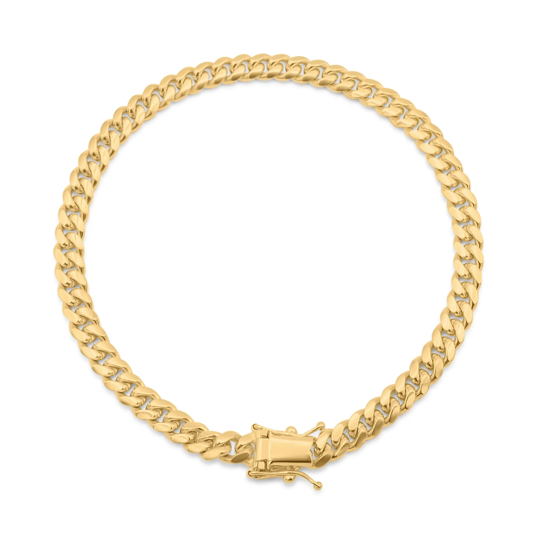 10K Solid Yellow Gold Miami Cuban Link Bracelet 5mm