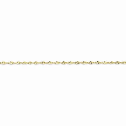 10K Yellow Gold Diamond-Cut Extra-Lite Rope Chain Anklet