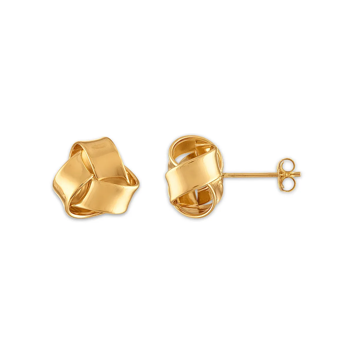 10KT Yellow Gold Stud Love Knot Earrings