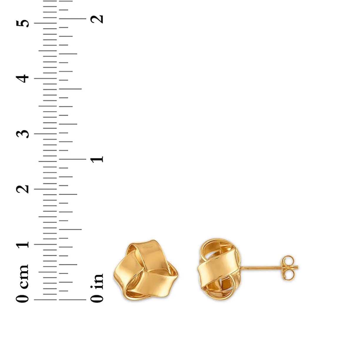 10KT Yellow Gold Stud Love Knot Earrings