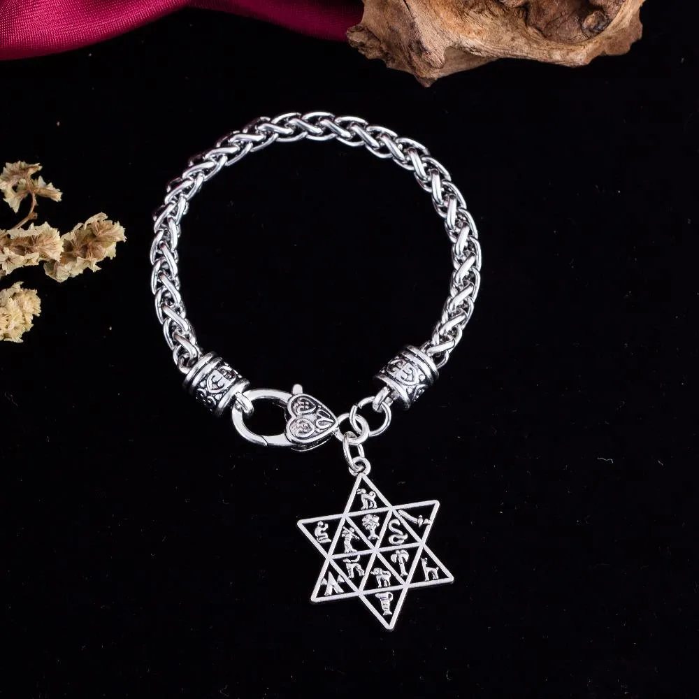 12 Tribes of Israel Star of David Bracelet