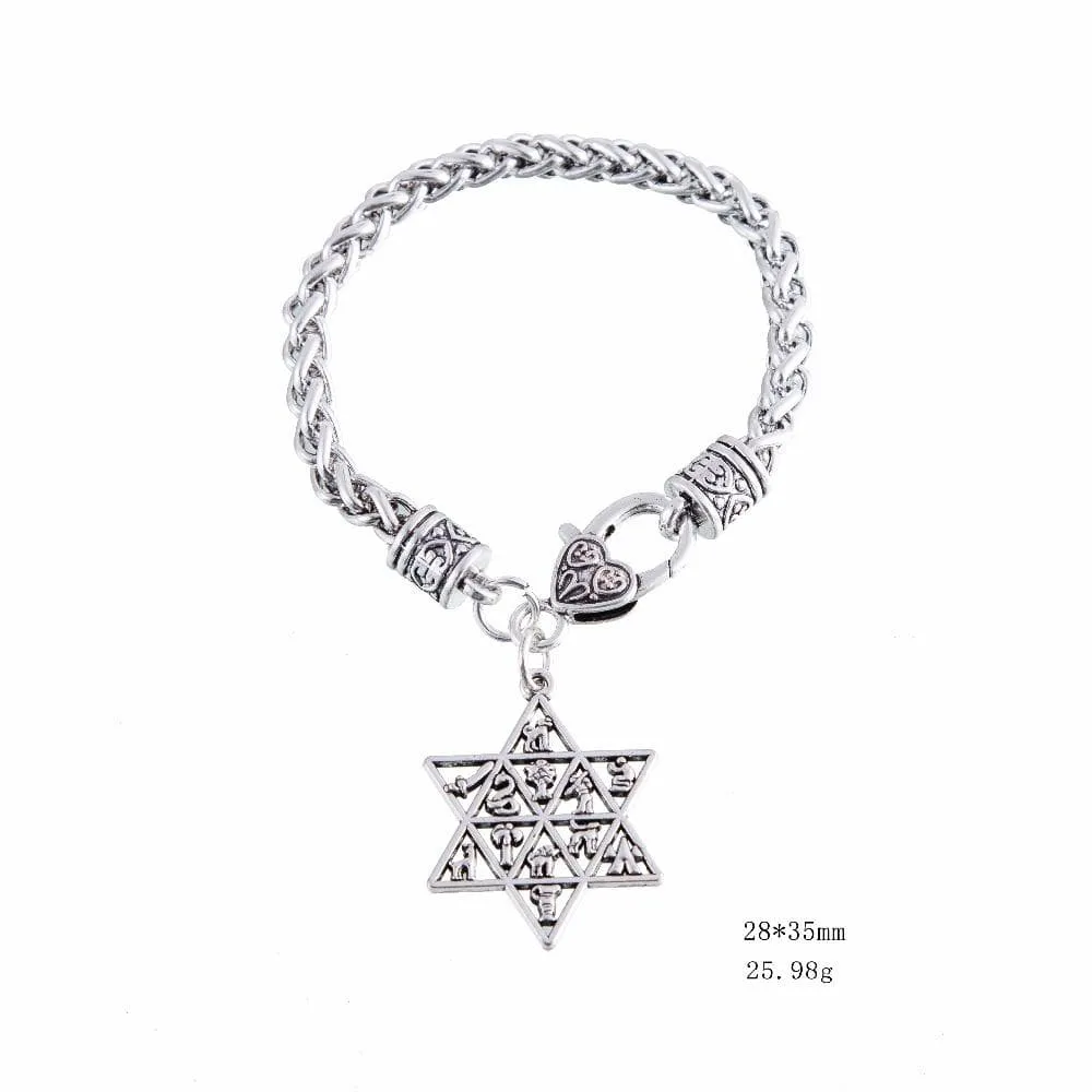 12 Tribes of Israel Star of David Bracelet