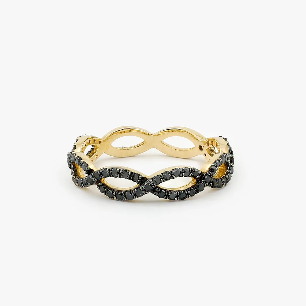 14k Black Diamond Micro Pave Ring