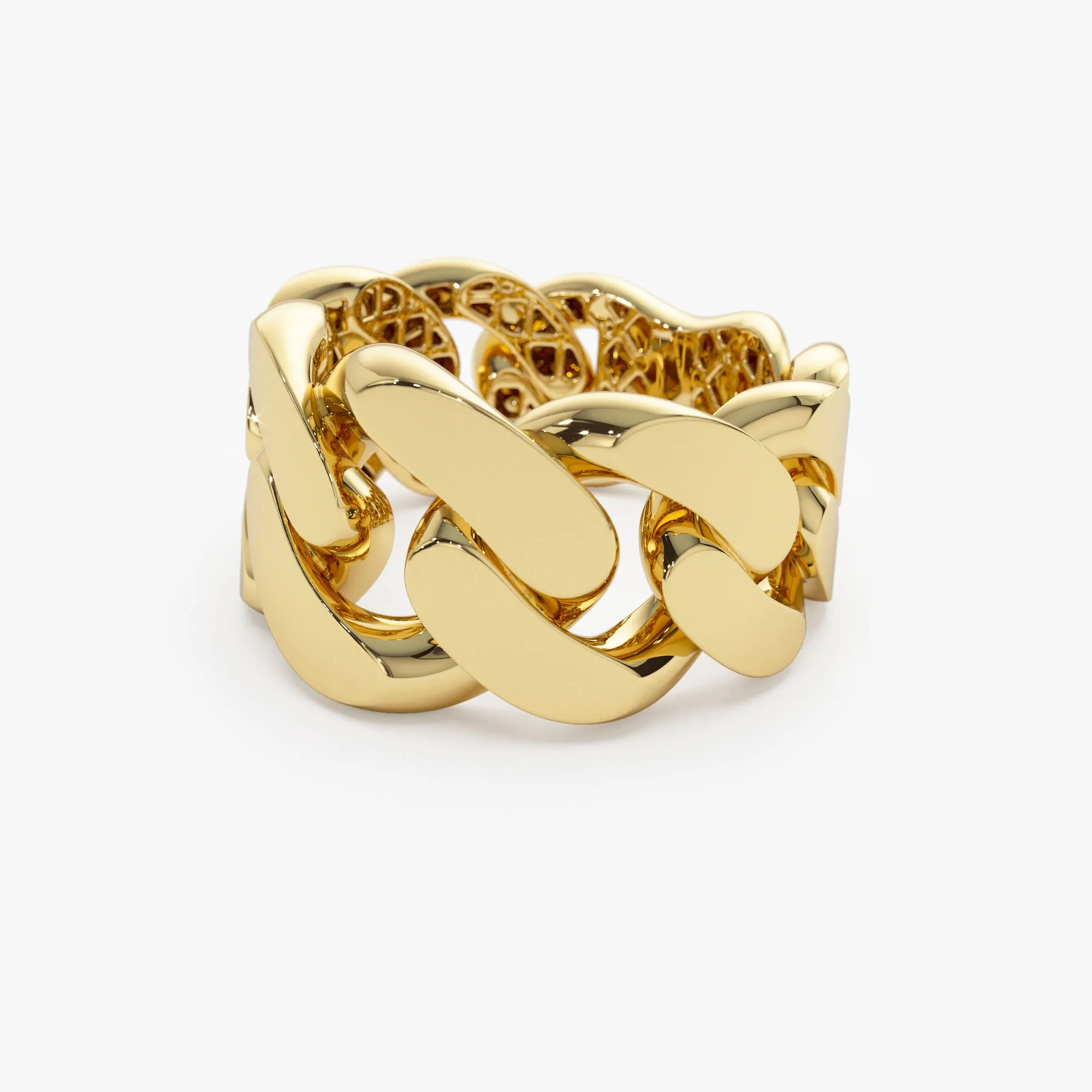 14k Chunky Cuban Curb Chain Link Ring