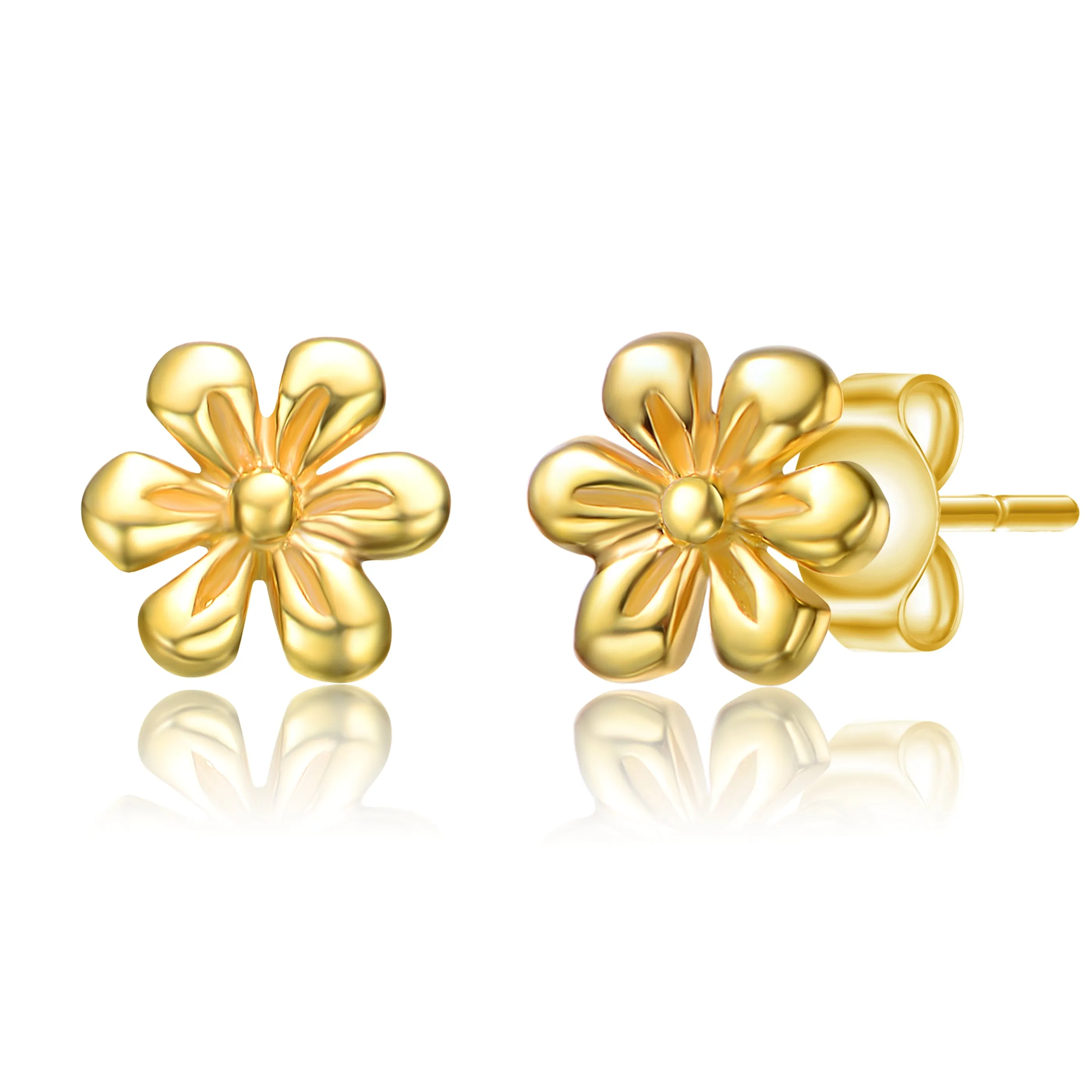 14k Gold Plated Daisy Flower Stud Earrings