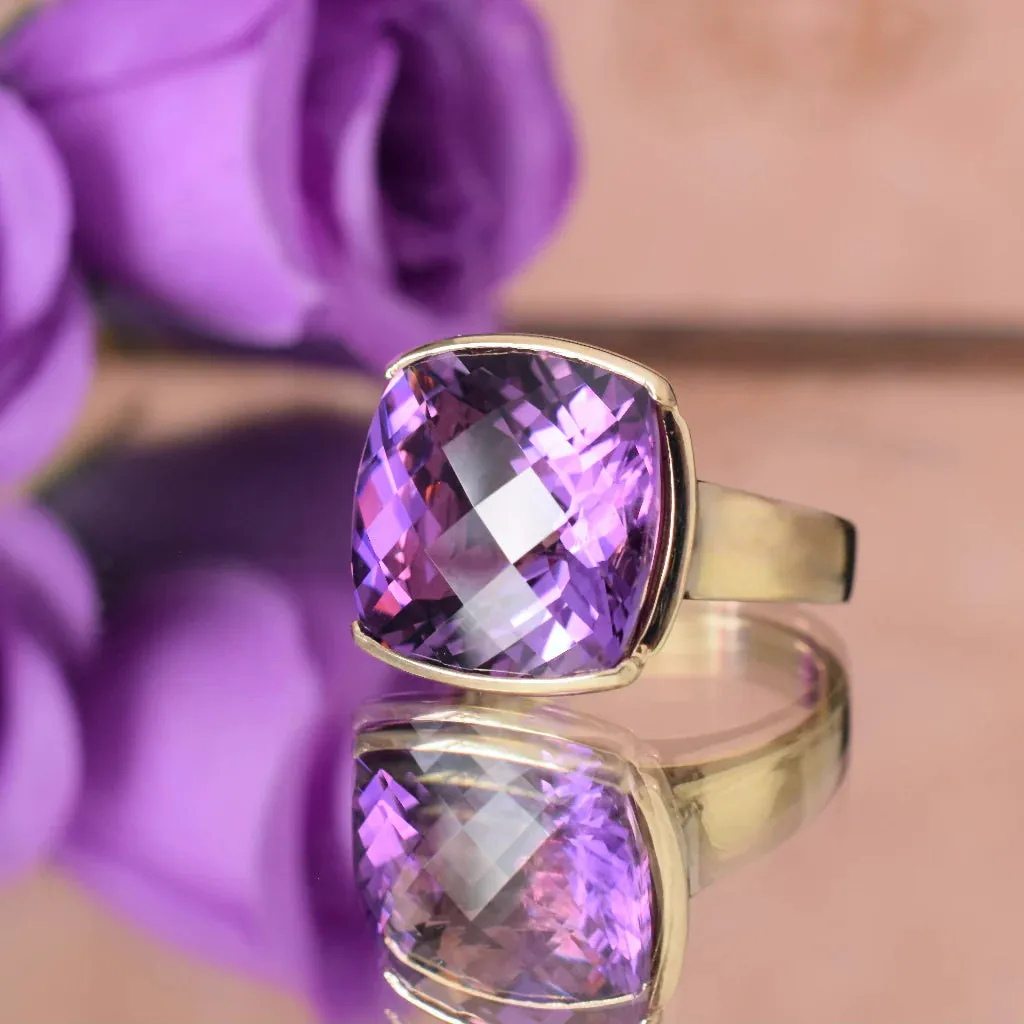 14k Gold Vermeil Amethyst Cocktail Rings