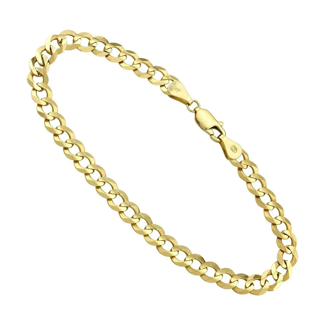 14k Yellow Gold Curb Link Bracelet 5.5 mm