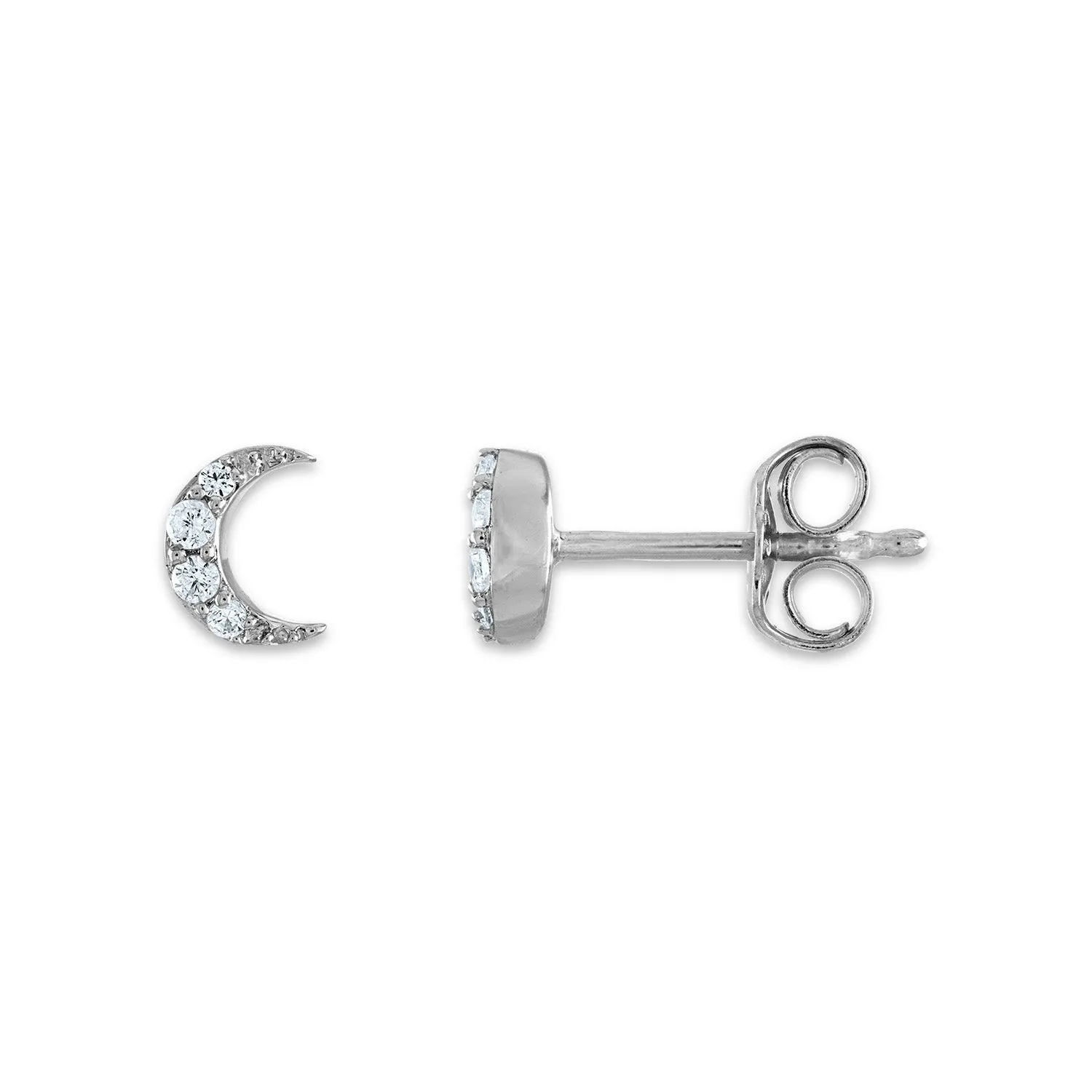 1/7 CTW Diamond 3-Pair Moon and Star Stud Earrings in Sterling Silver