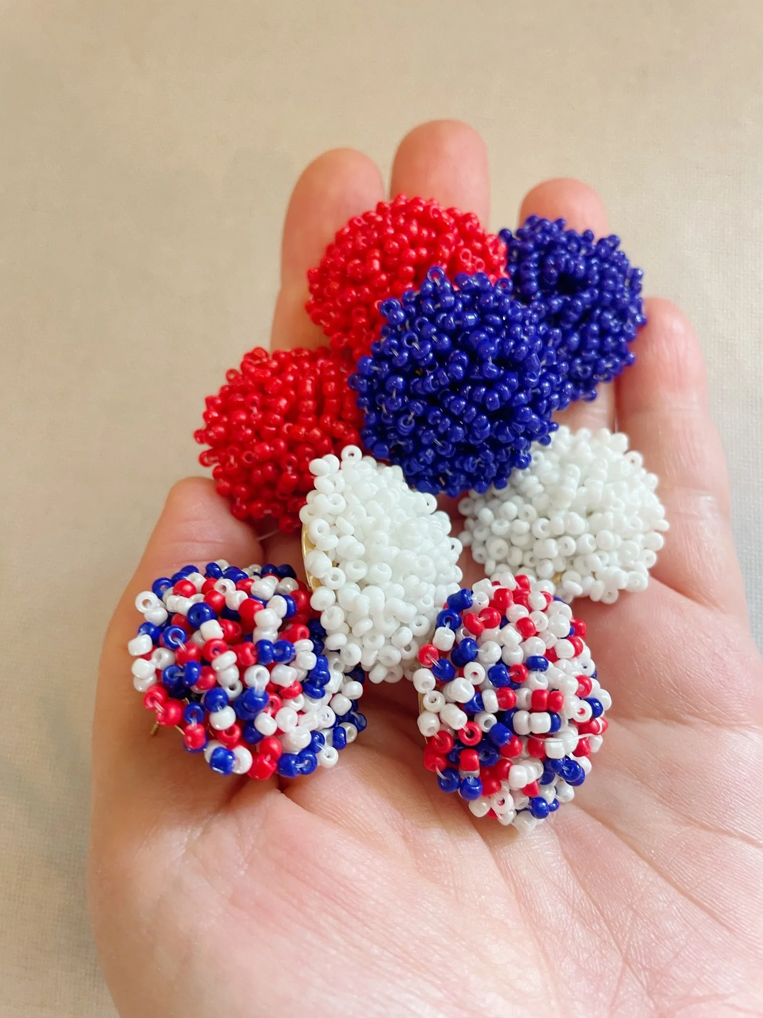 4th of July Bead Earrings