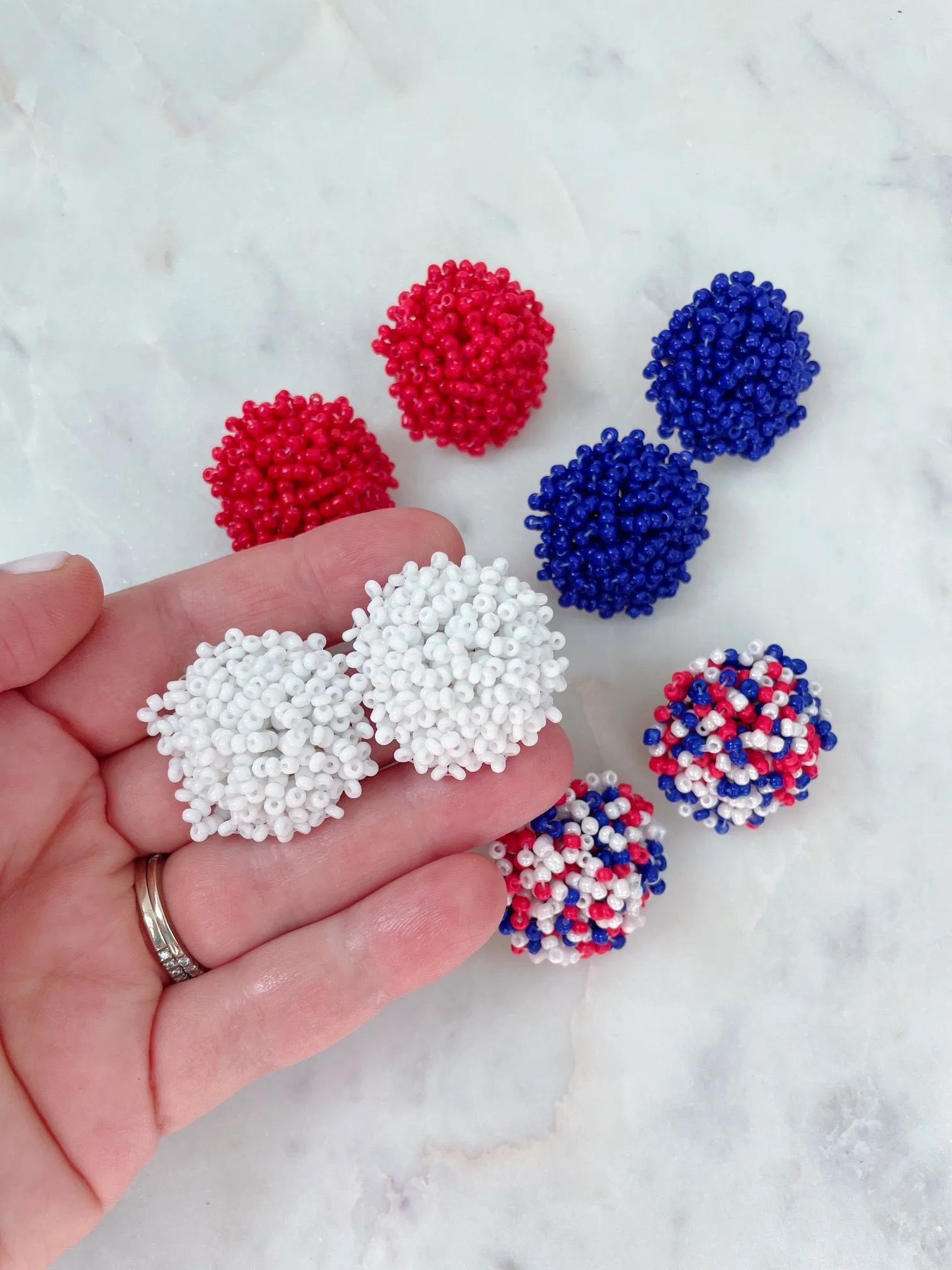 4th of July Bead Earrings