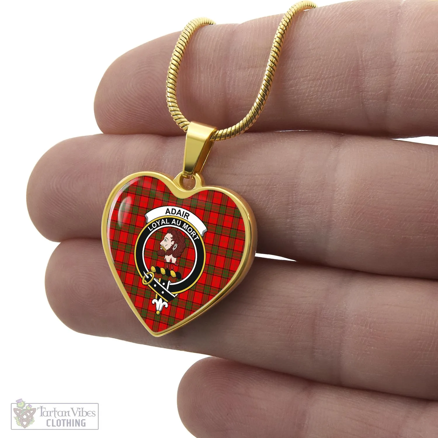 Adair Tartan Heart Necklace with Family Crest