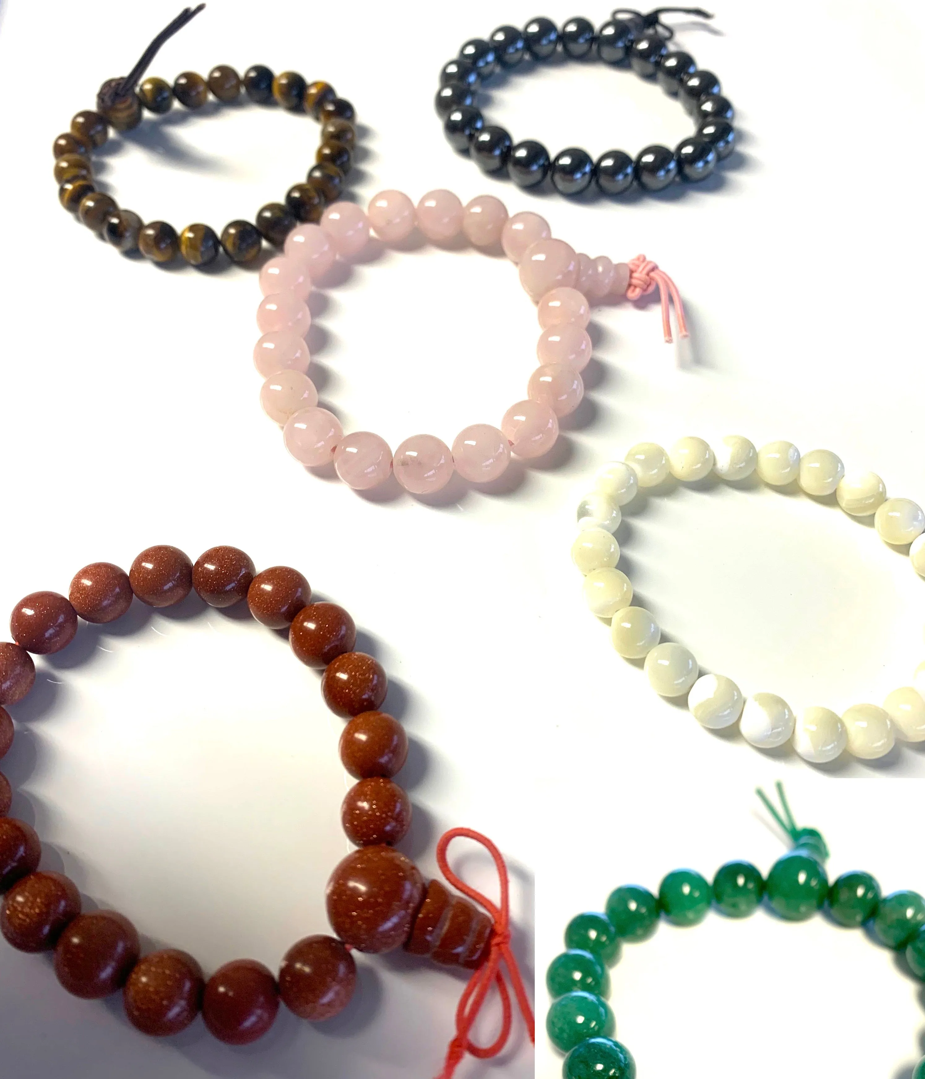 ASSORTED REAL STONE STRETCH BRACELETS (sold by the piece or dozen)