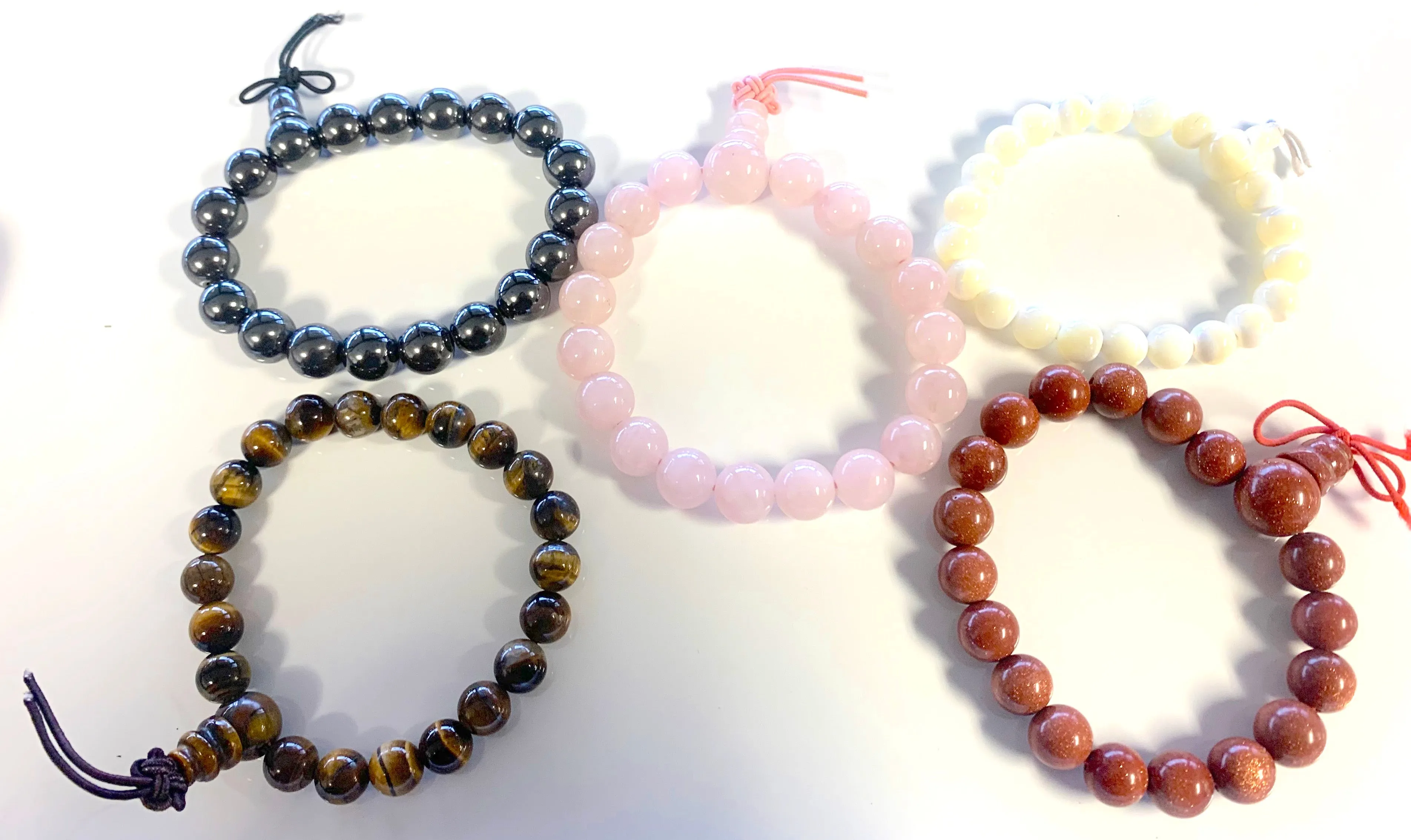 ASSORTED REAL STONE STRETCH BRACELETS (sold by the piece or dozen)