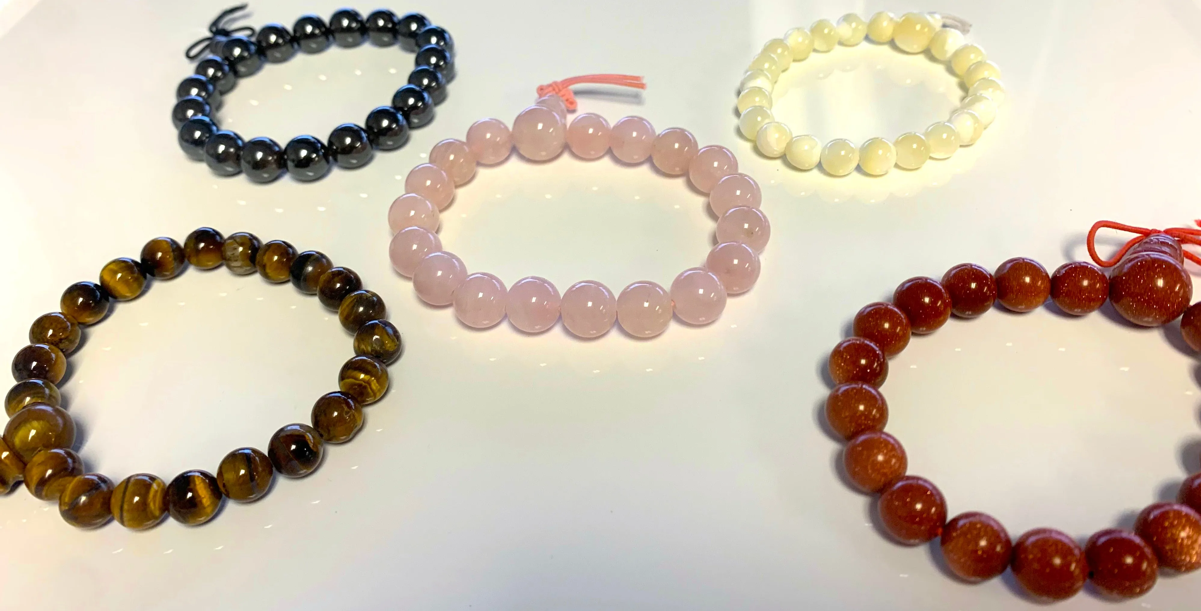 ASSORTED REAL STONE STRETCH BRACELETS (sold by the piece or dozen)