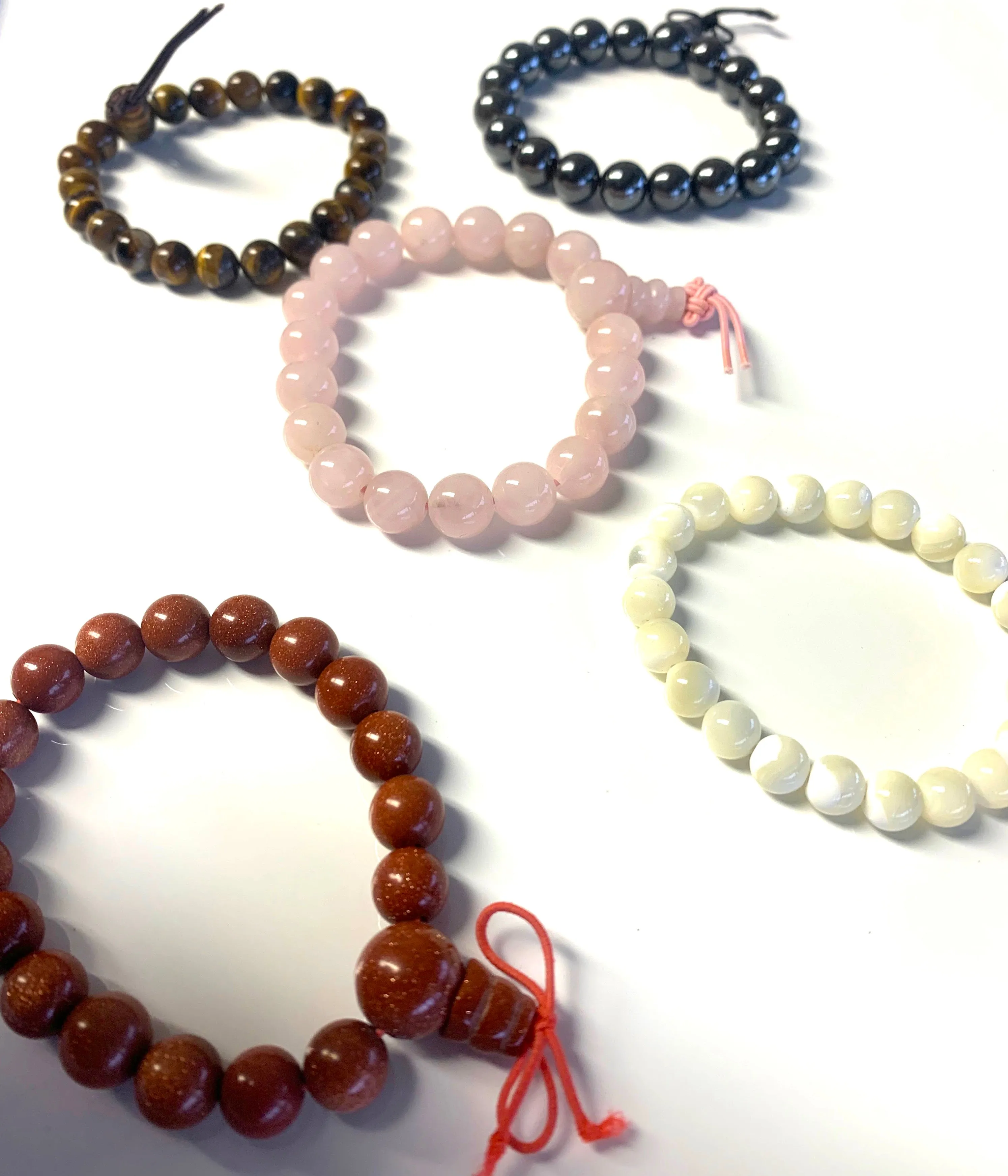 ASSORTED REAL STONE STRETCH BRACELETS (sold by the piece or dozen)