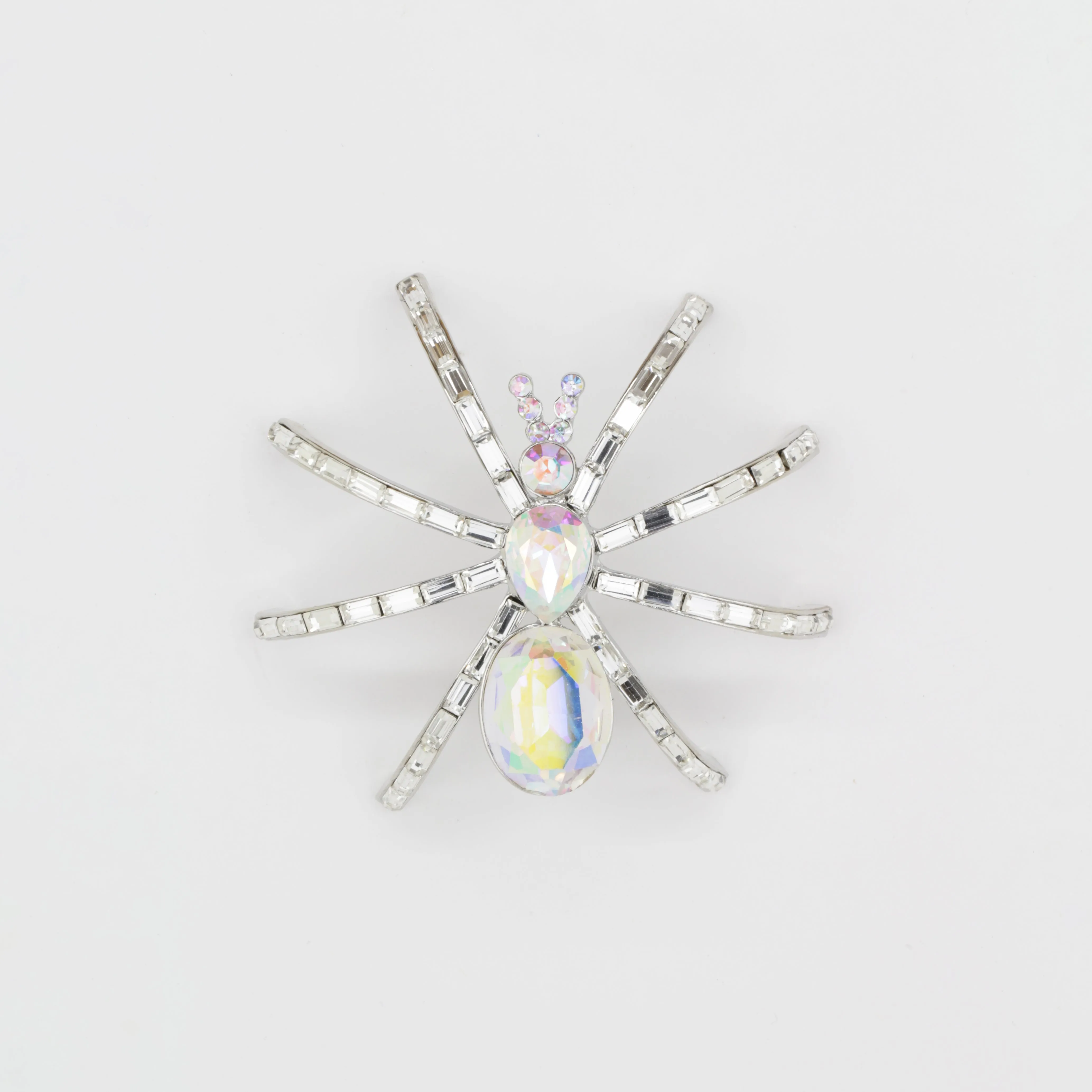 Baguette Crystal Spider Brooch