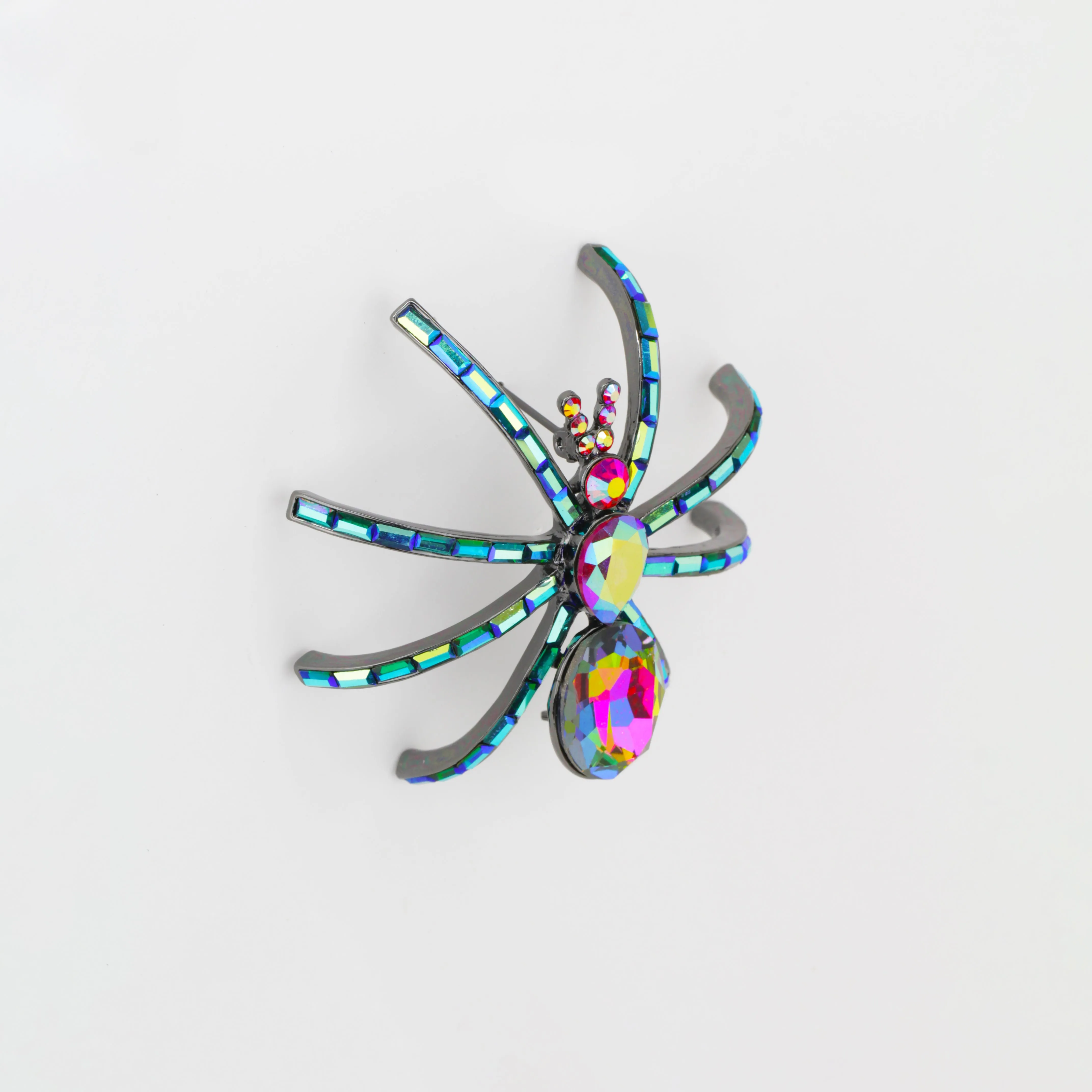 Baguette Crystal Spider Brooch