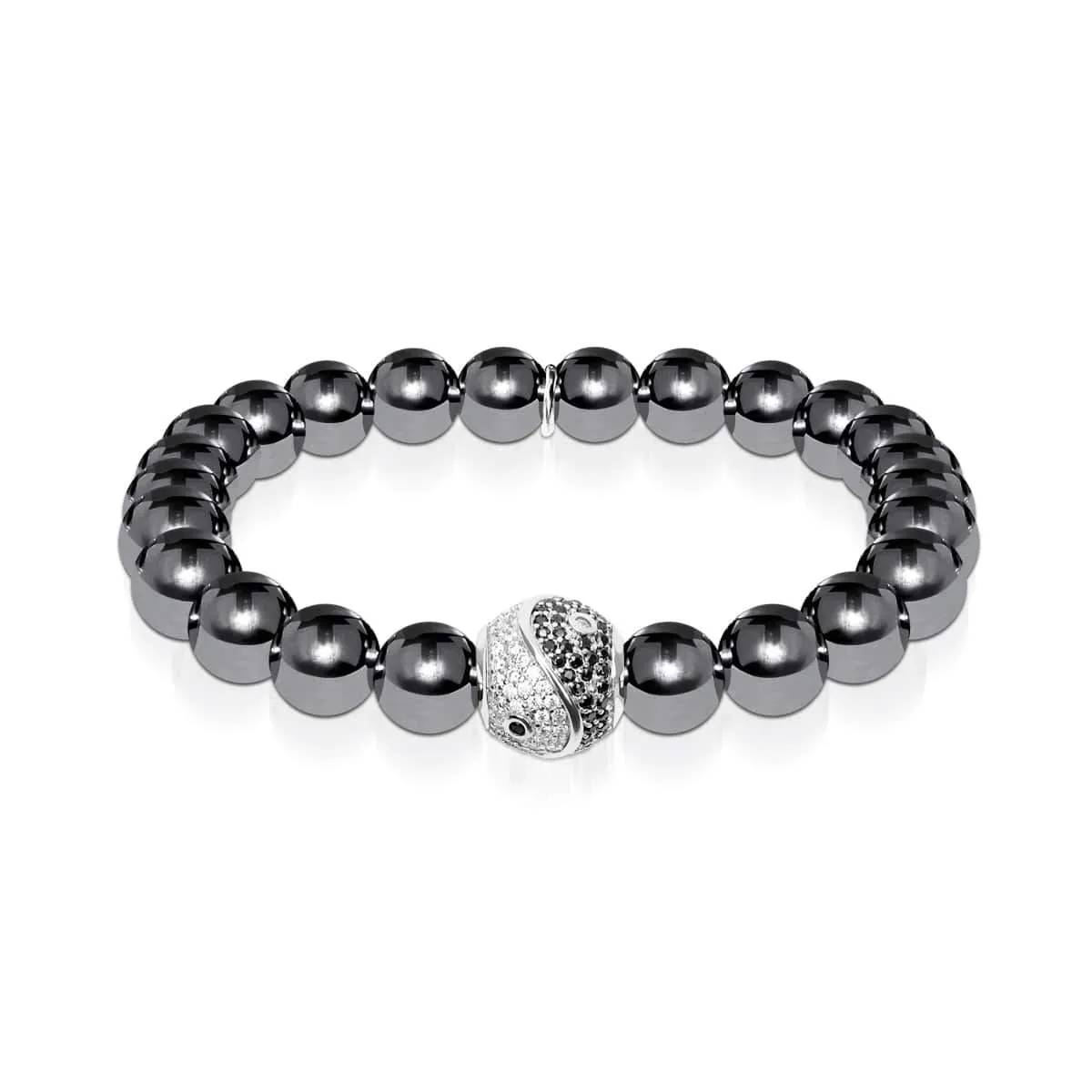 Balance | Silver & Hematite | Crystal Yin Yang