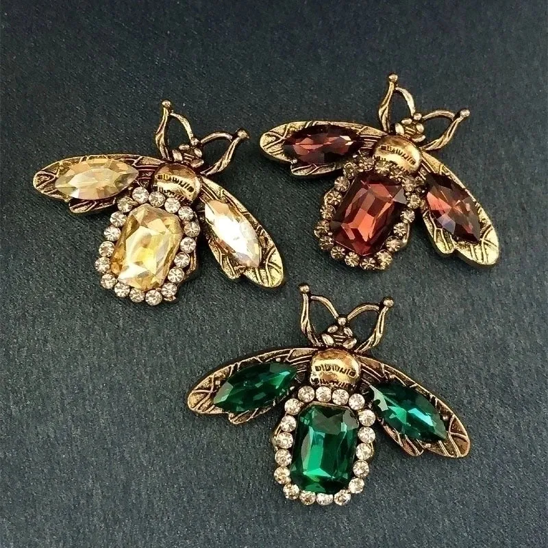 Baroque Style Pin Alloy Copper Inlay Crystal Glass Women'S Brooches