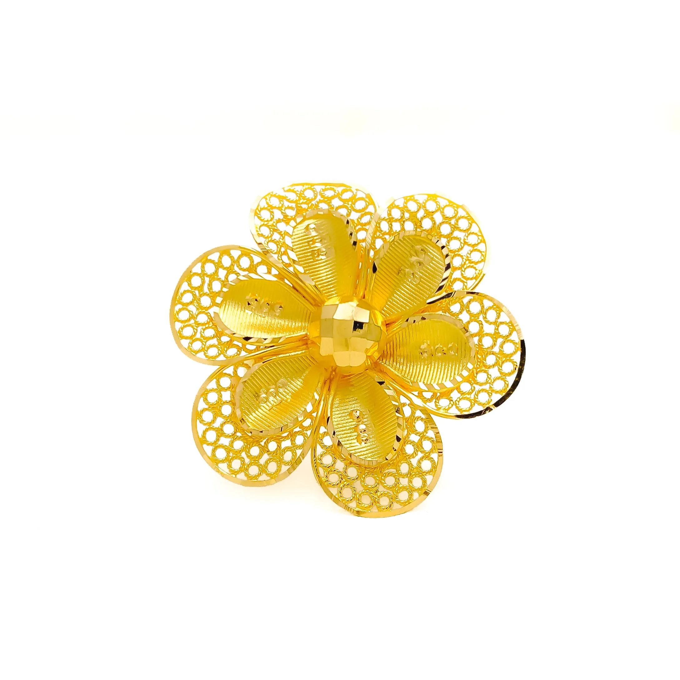 Beautiful Floral 22k Gold Statement Ring