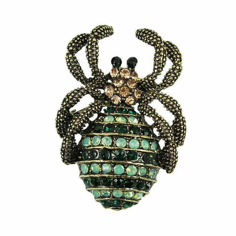 Betsey Johnson Spider Pink Inlaid Crystal Brooch Pin