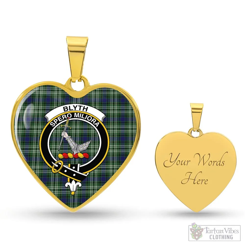 Blyth Tartan Heart Necklace with Family Crest