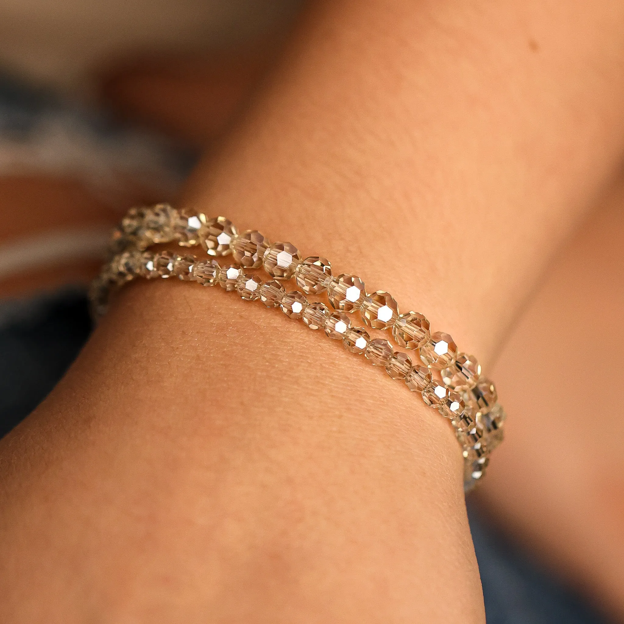 CHAMPAGNE CRYSTAL- ACCENT BRACELET