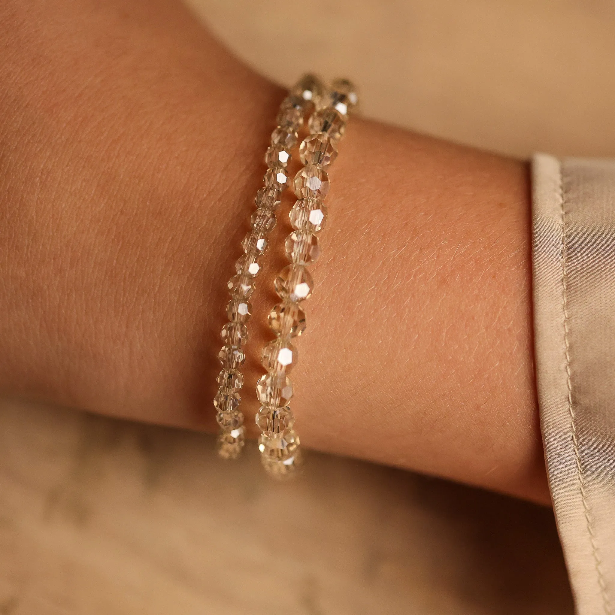 CHAMPAGNE CRYSTAL- ACCENT BRACELET