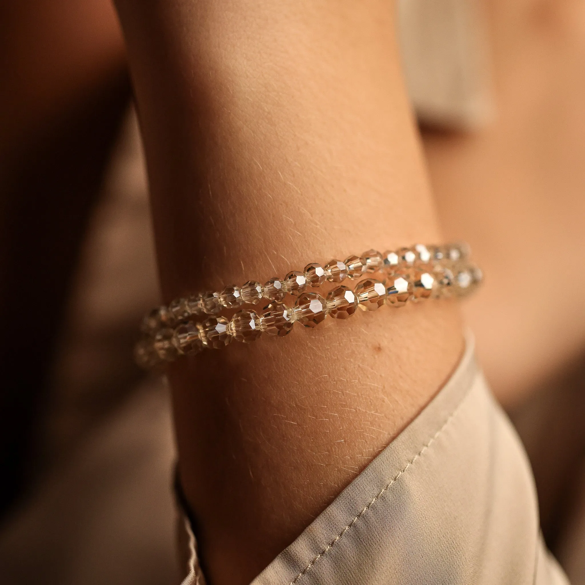 CHAMPAGNE CRYSTAL- ACCENT BRACELET