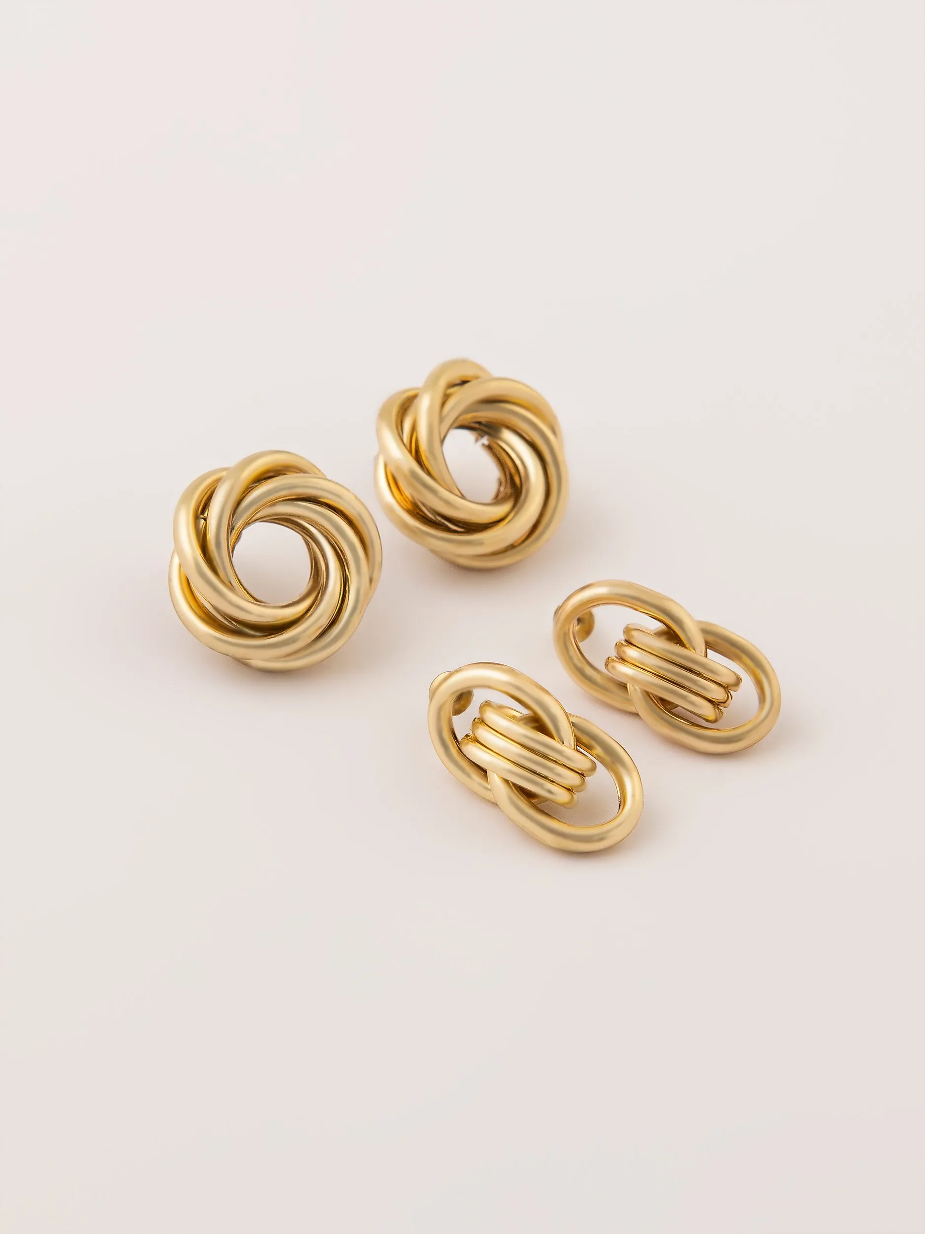 Classic Twisted Knott Earrings Set