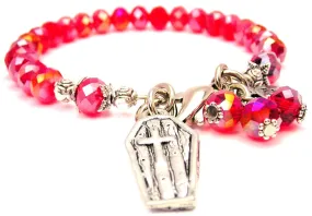 Coffin With Cross Splash Of Color Crystal Bracelet