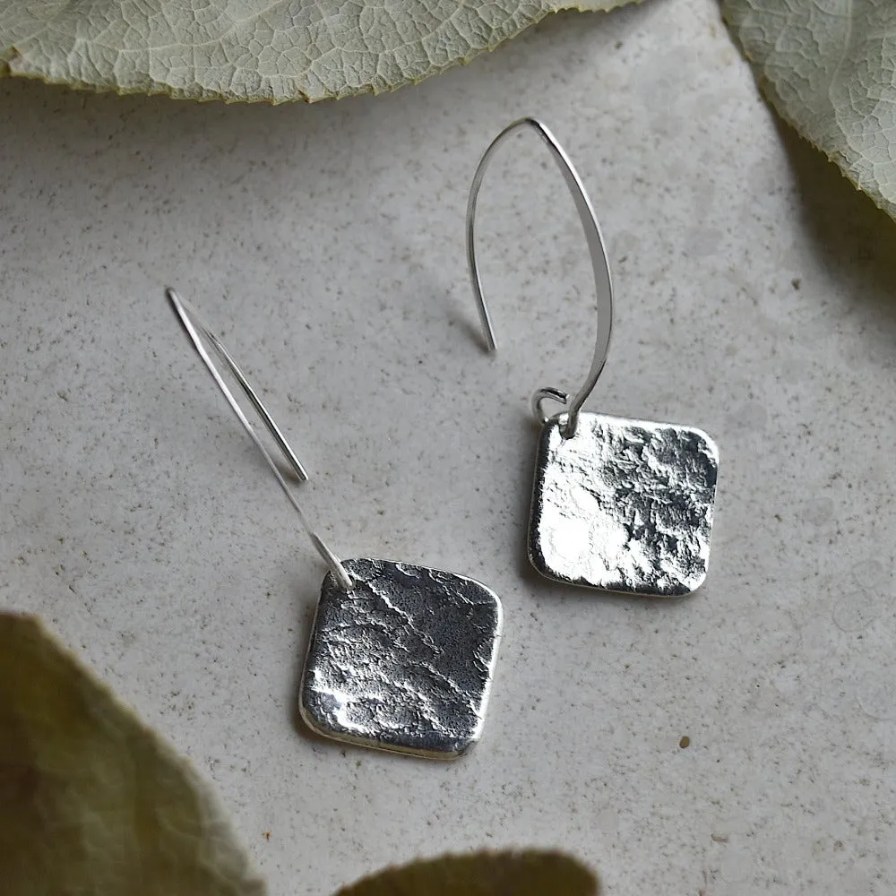 'Concrete' Long Drop Earrings