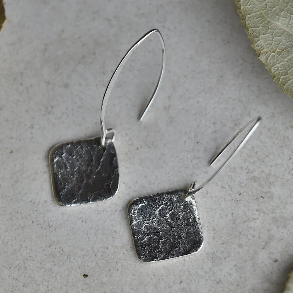 'Concrete' Long Drop Earrings