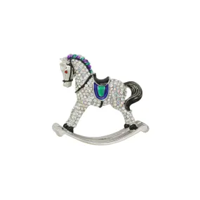 Crystal Rocking Horse Brooch