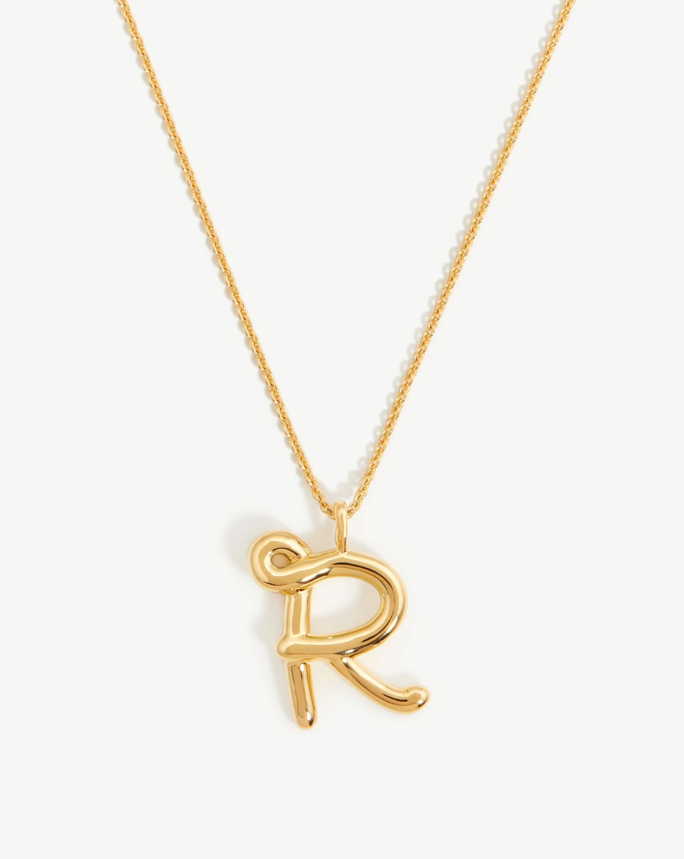 Curly Molten Initial Pendant Necklace