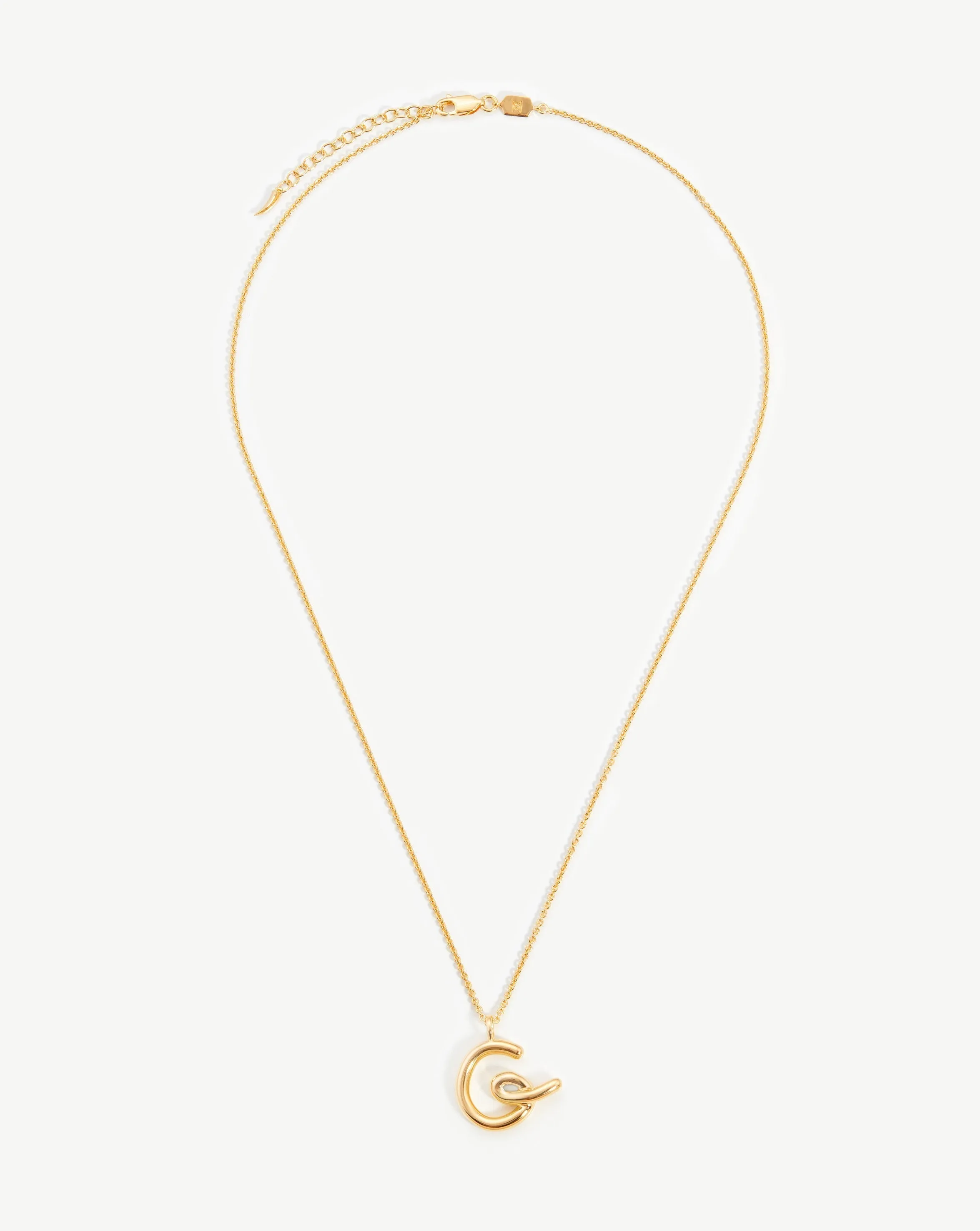 Curly Molten Initial Pendant Necklace