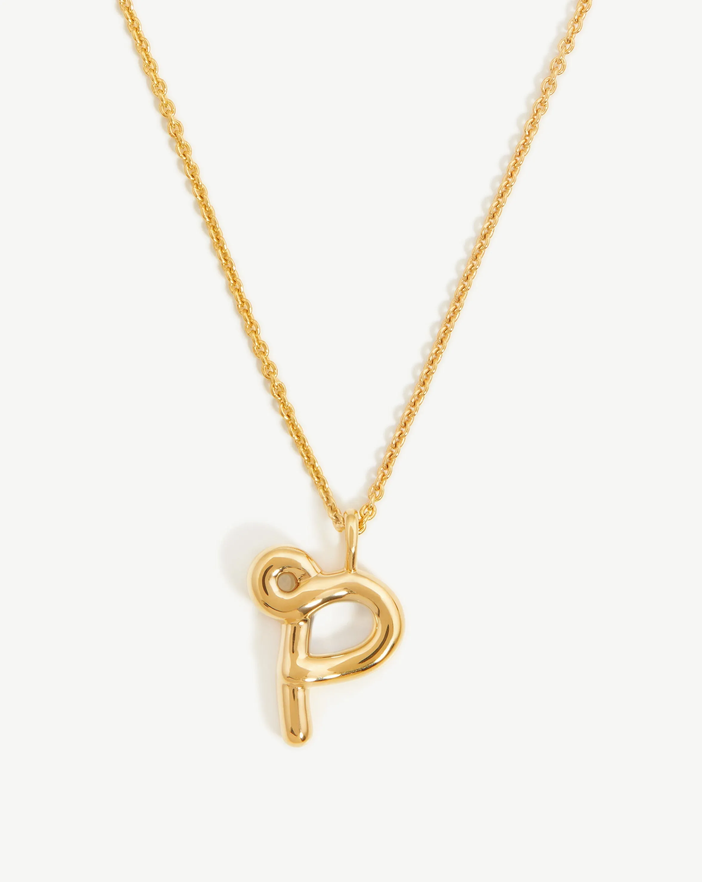 Curly Molten Initial Pendant Necklace