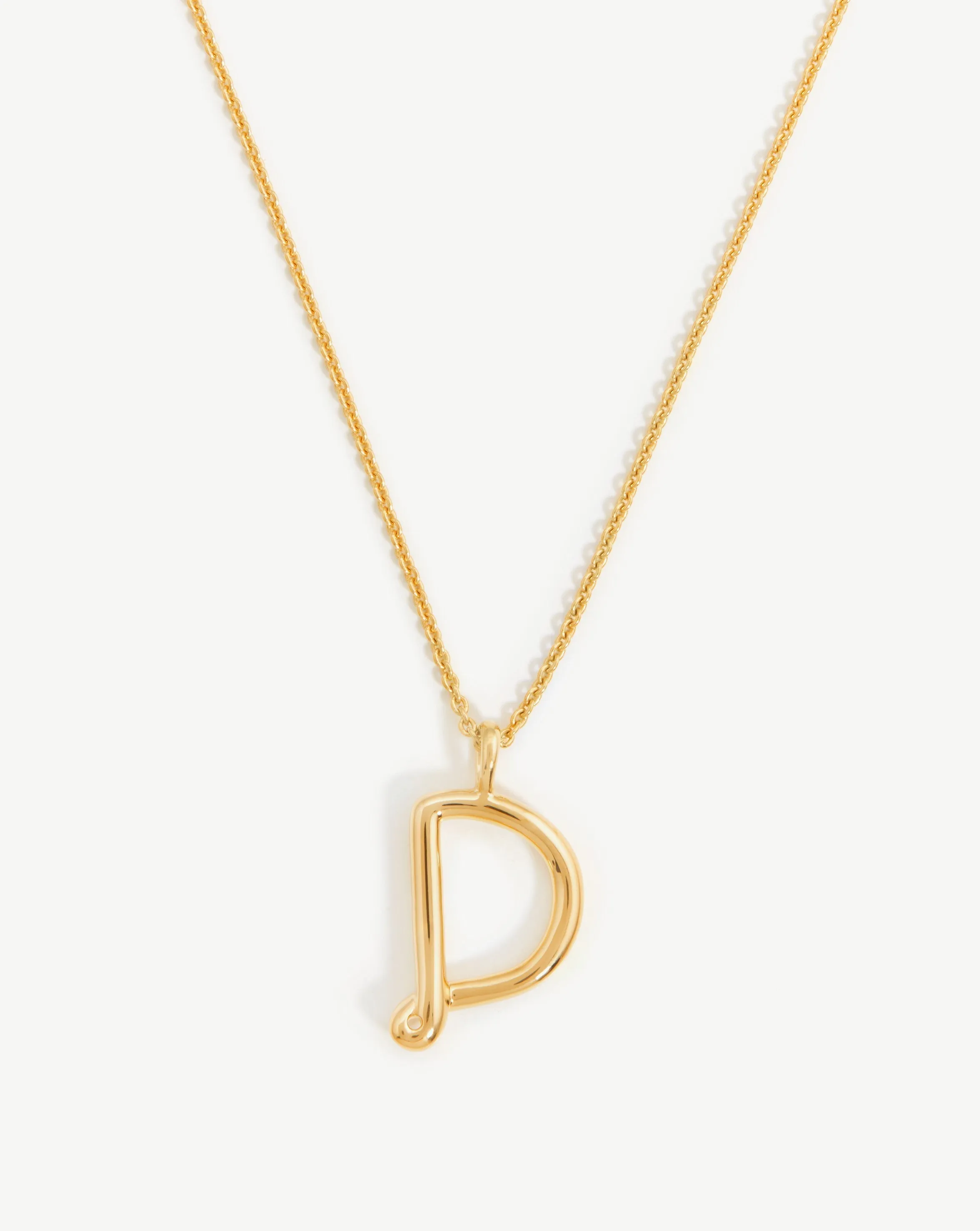 Curly Molten Initial Pendant Necklace