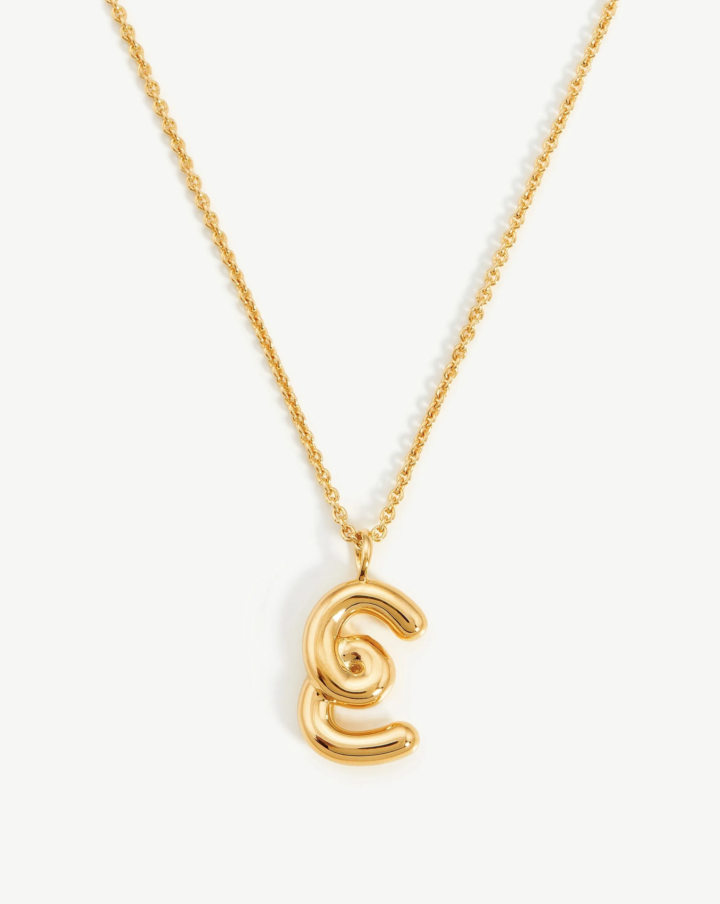 Curly Molten Initial Pendant Necklace