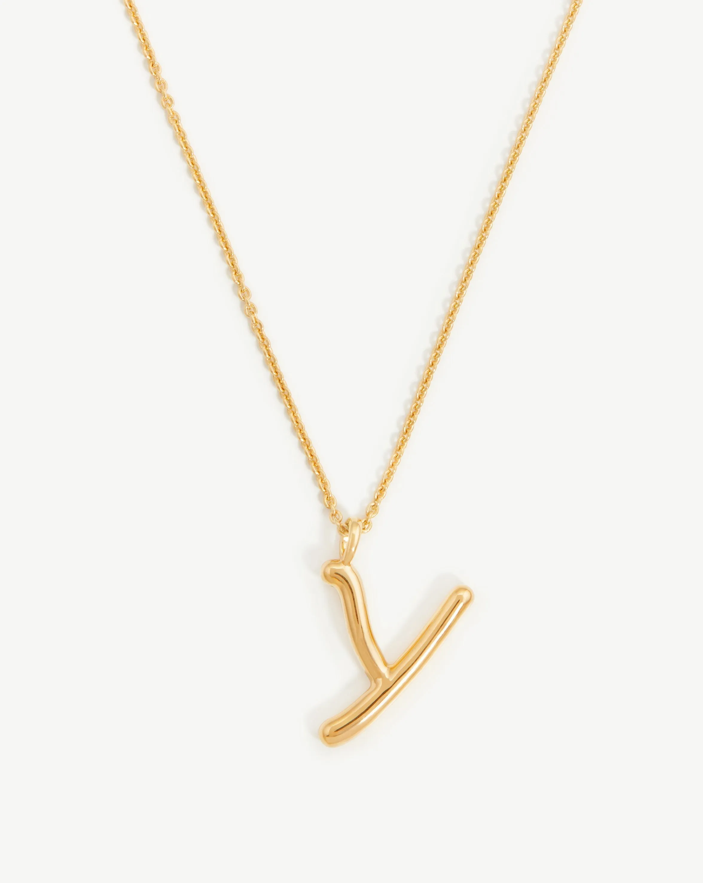 Curly Molten Initial Pendant Necklace