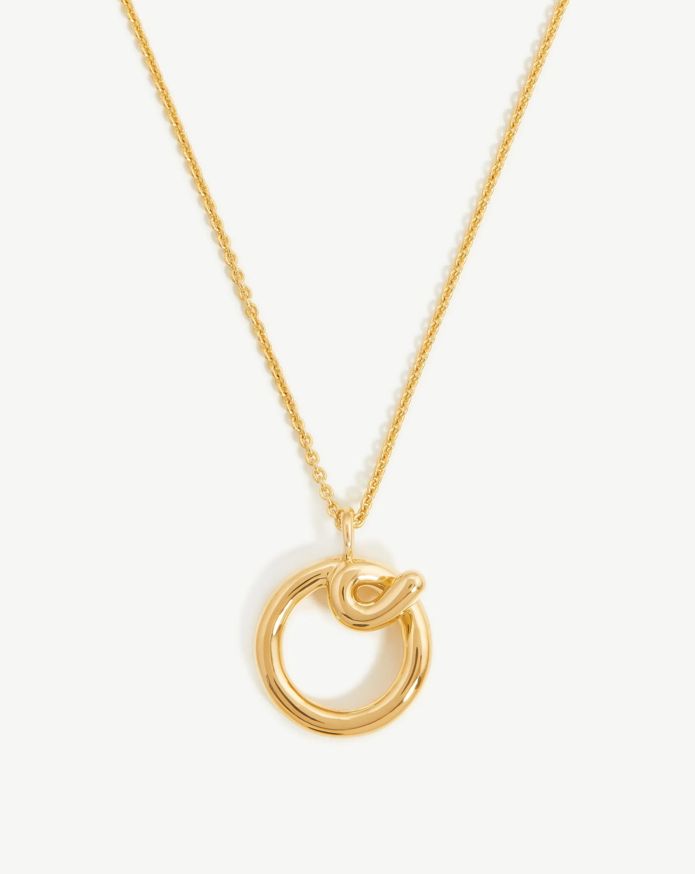 Curly Molten Initial Pendant Necklace