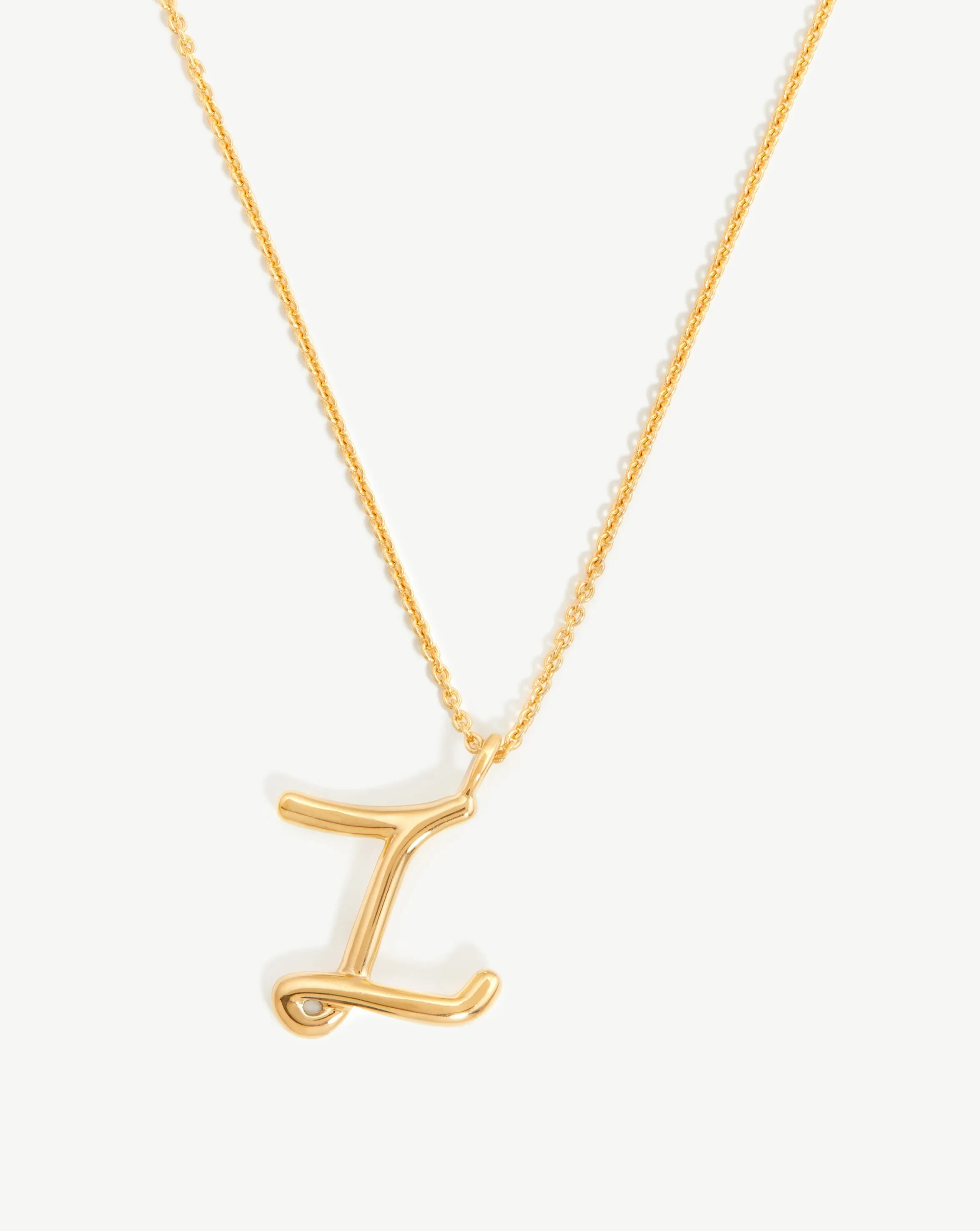 Curly Molten Initial Pendant Necklace