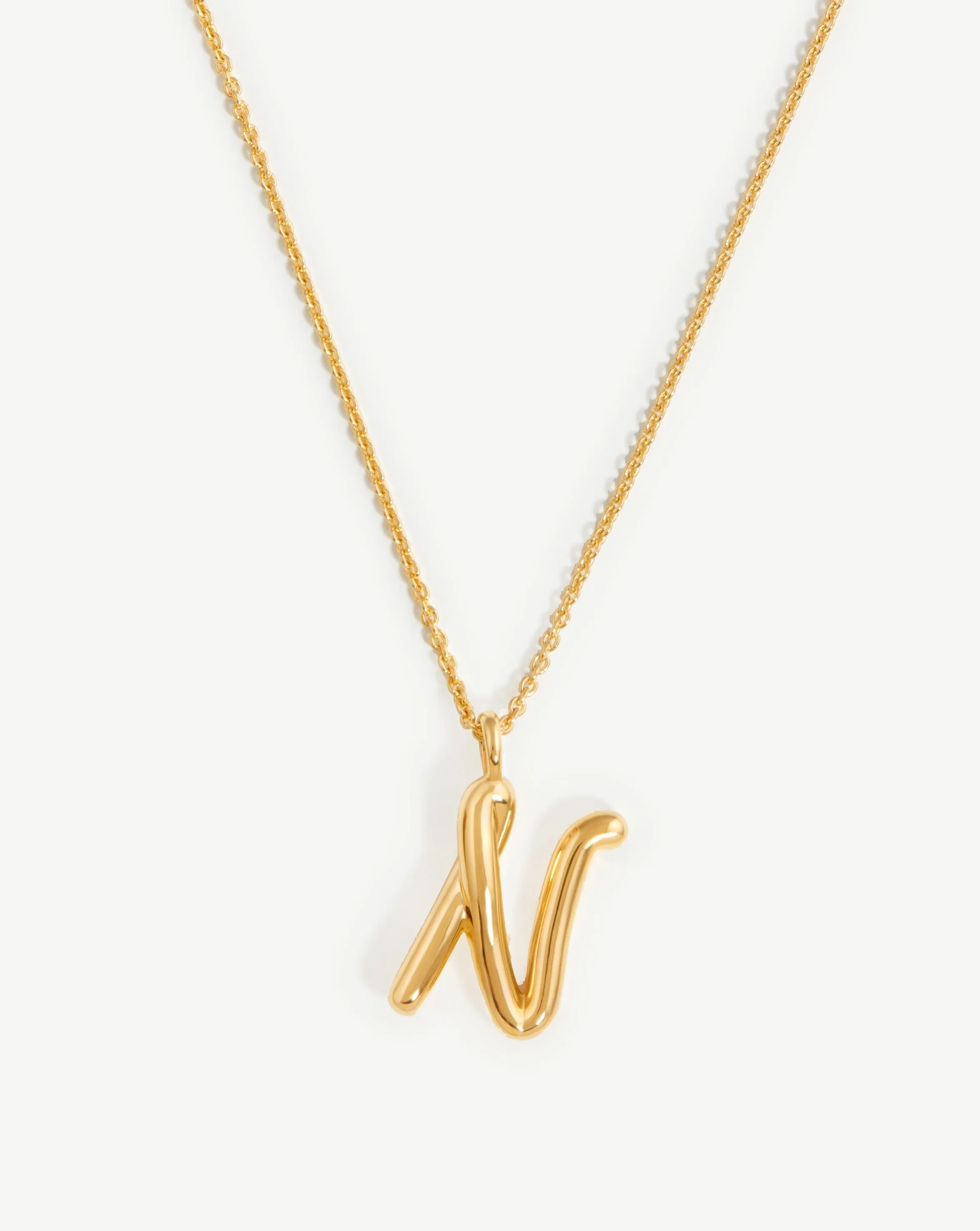 Curly Molten Initial Pendant Necklace