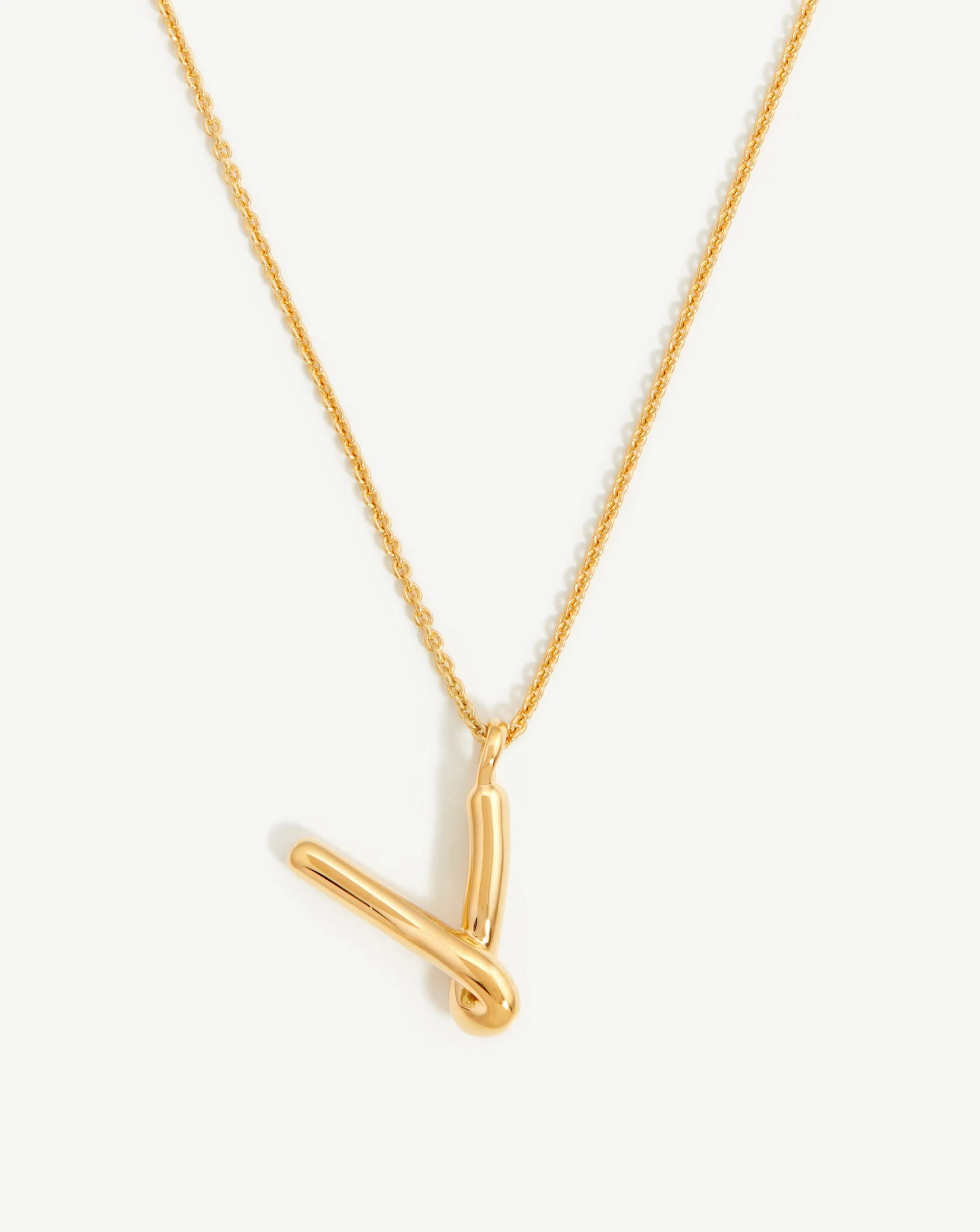 Curly Molten Initial Pendant Necklace