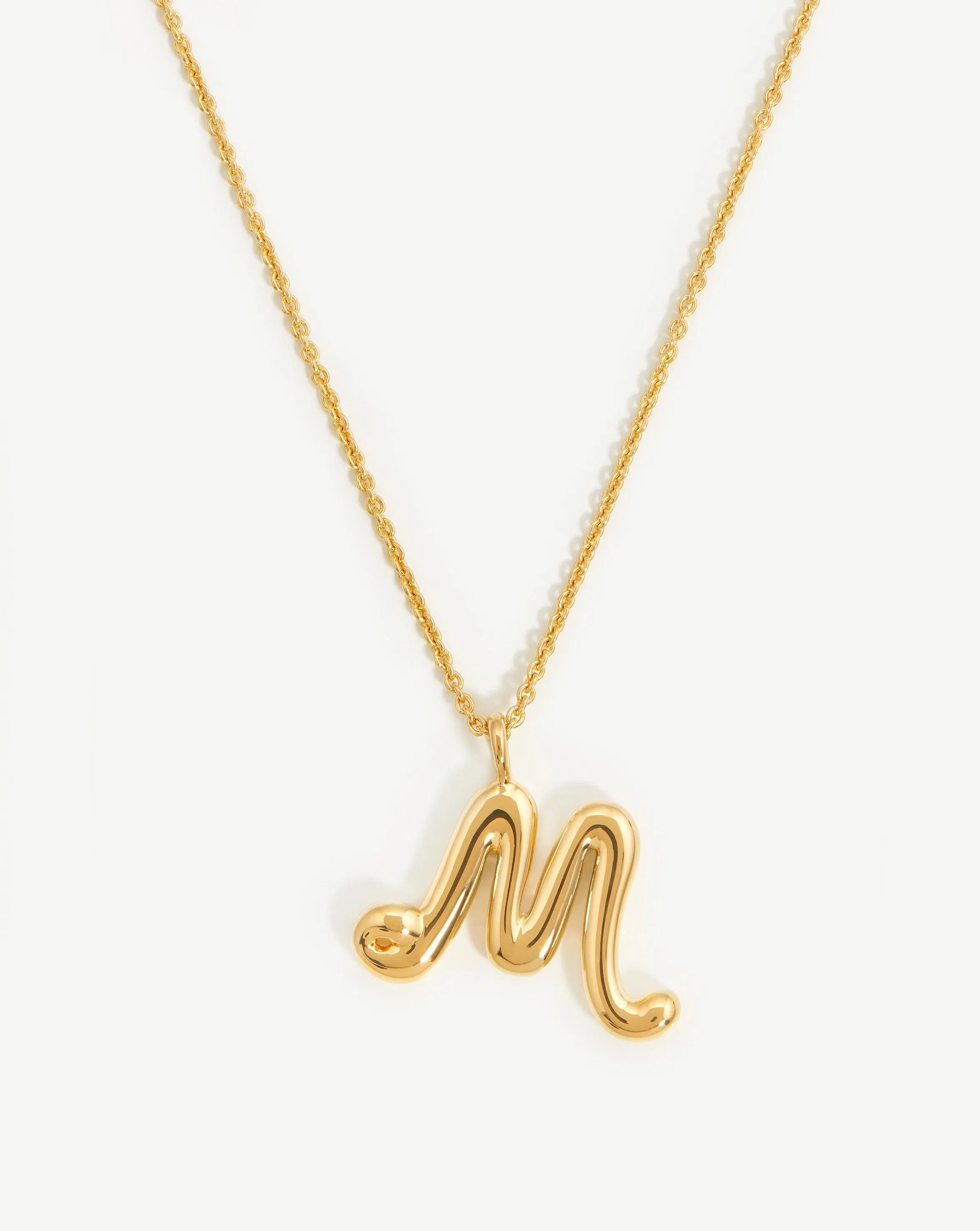 Curly Molten Initial Pendant Necklace