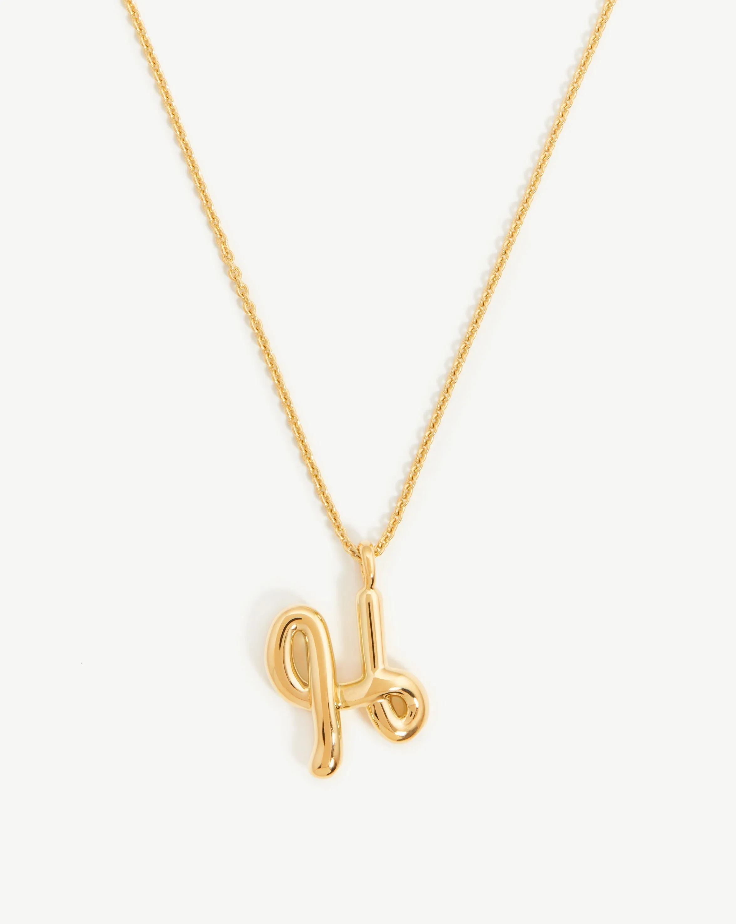 Curly Molten Initial Pendant Necklace