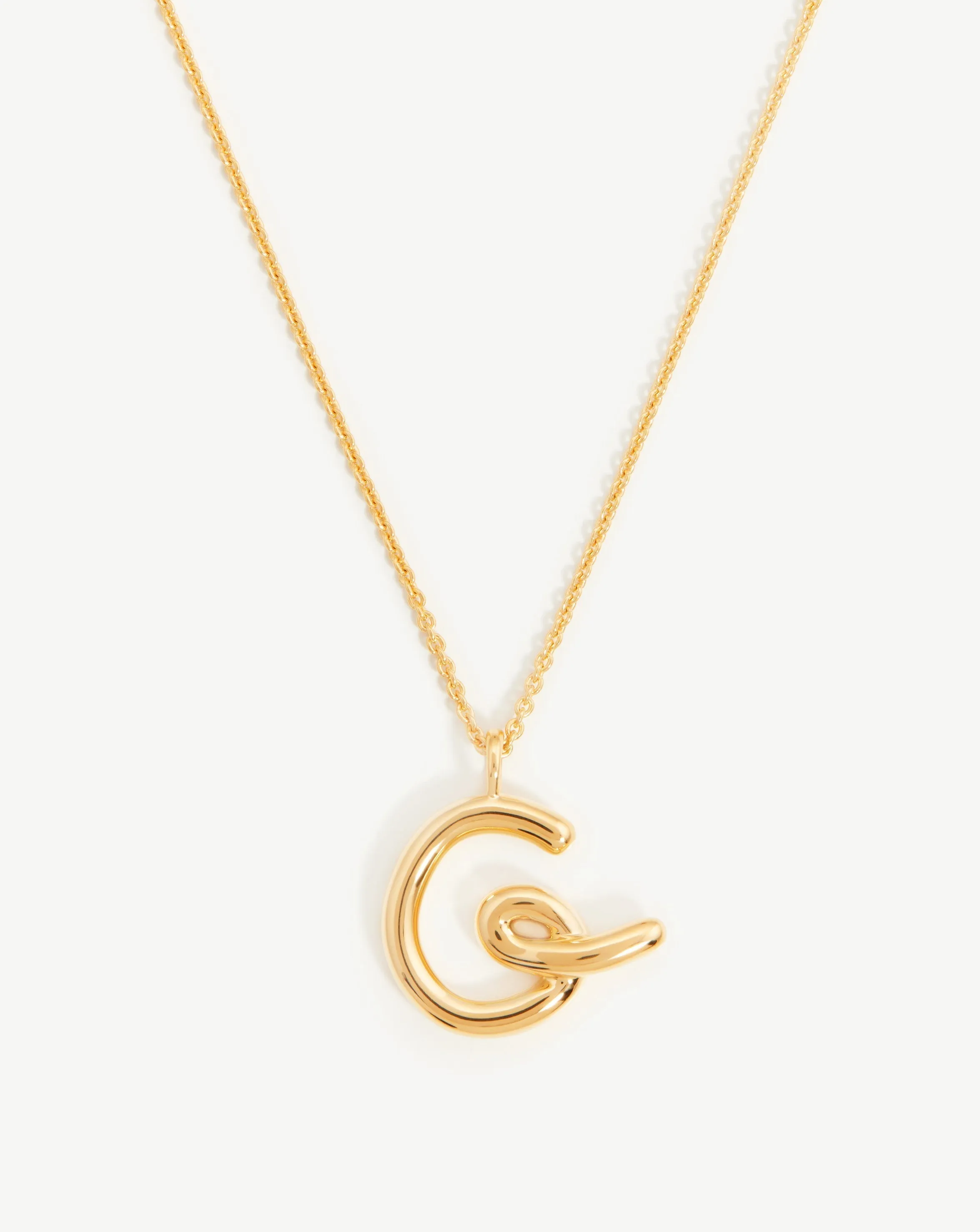 Curly Molten Initial Pendant Necklace