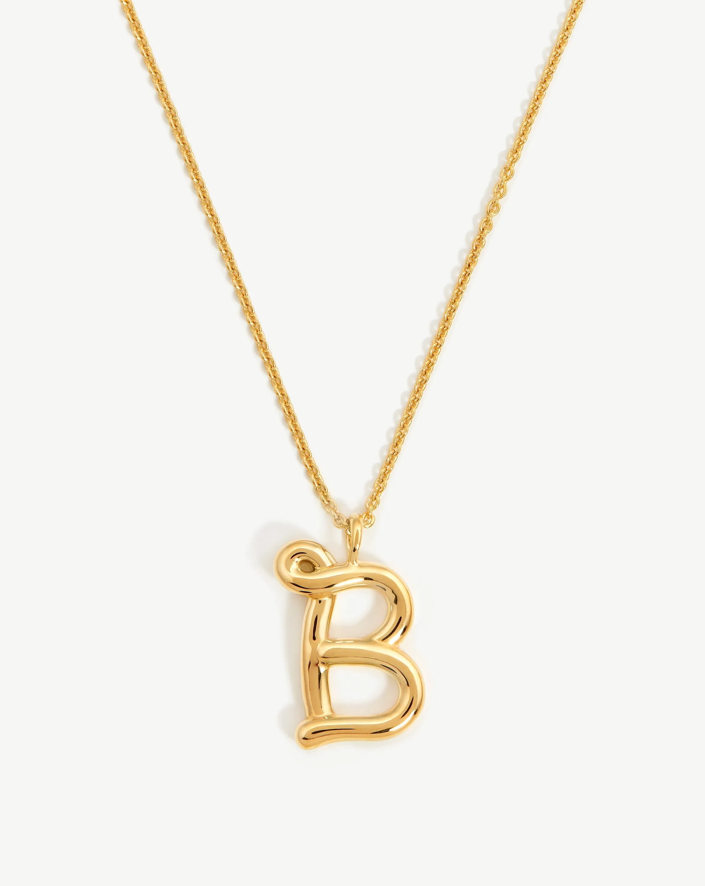 Curly Molten Initial Pendant Necklace