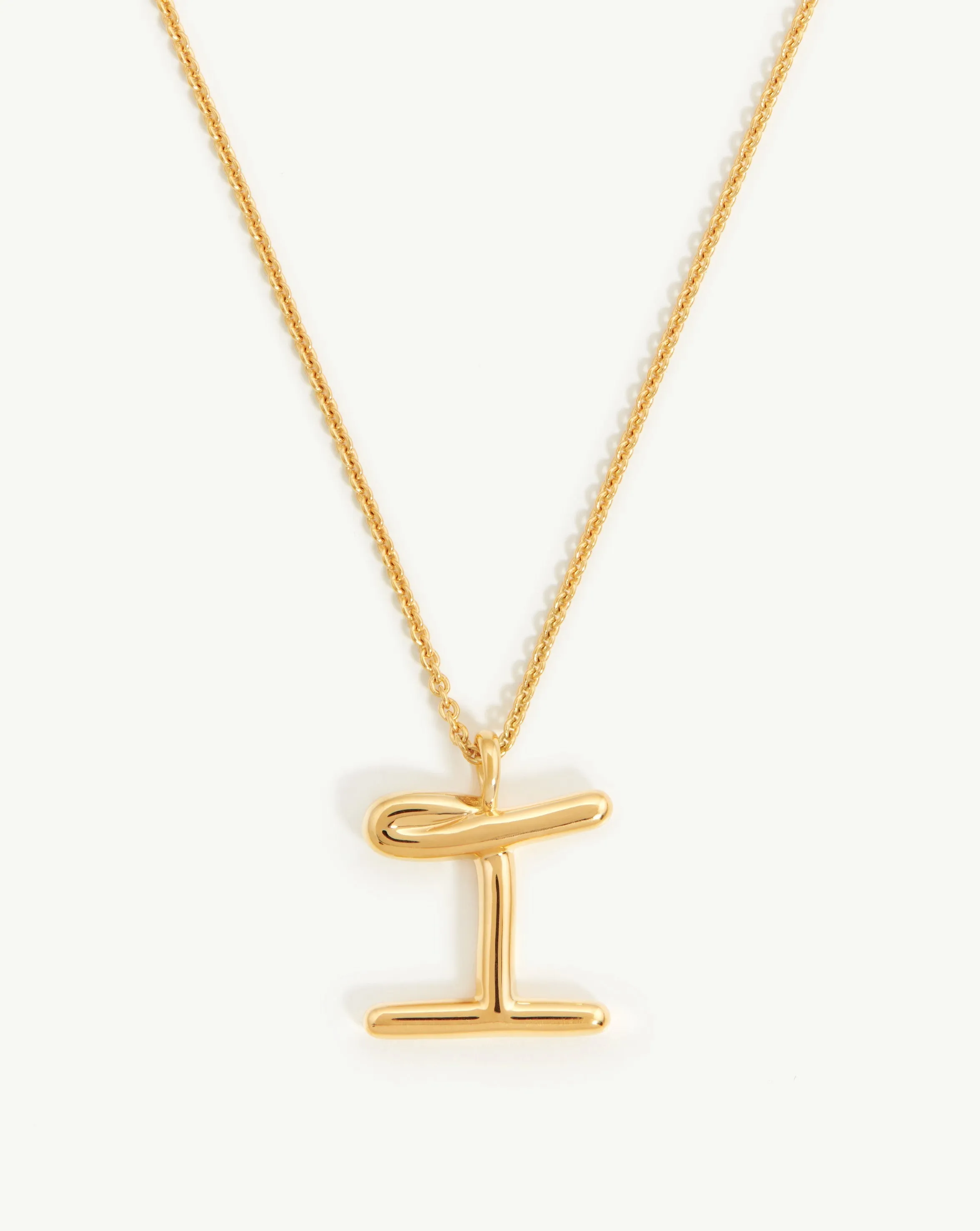 Curly Molten Initial Pendant Necklace